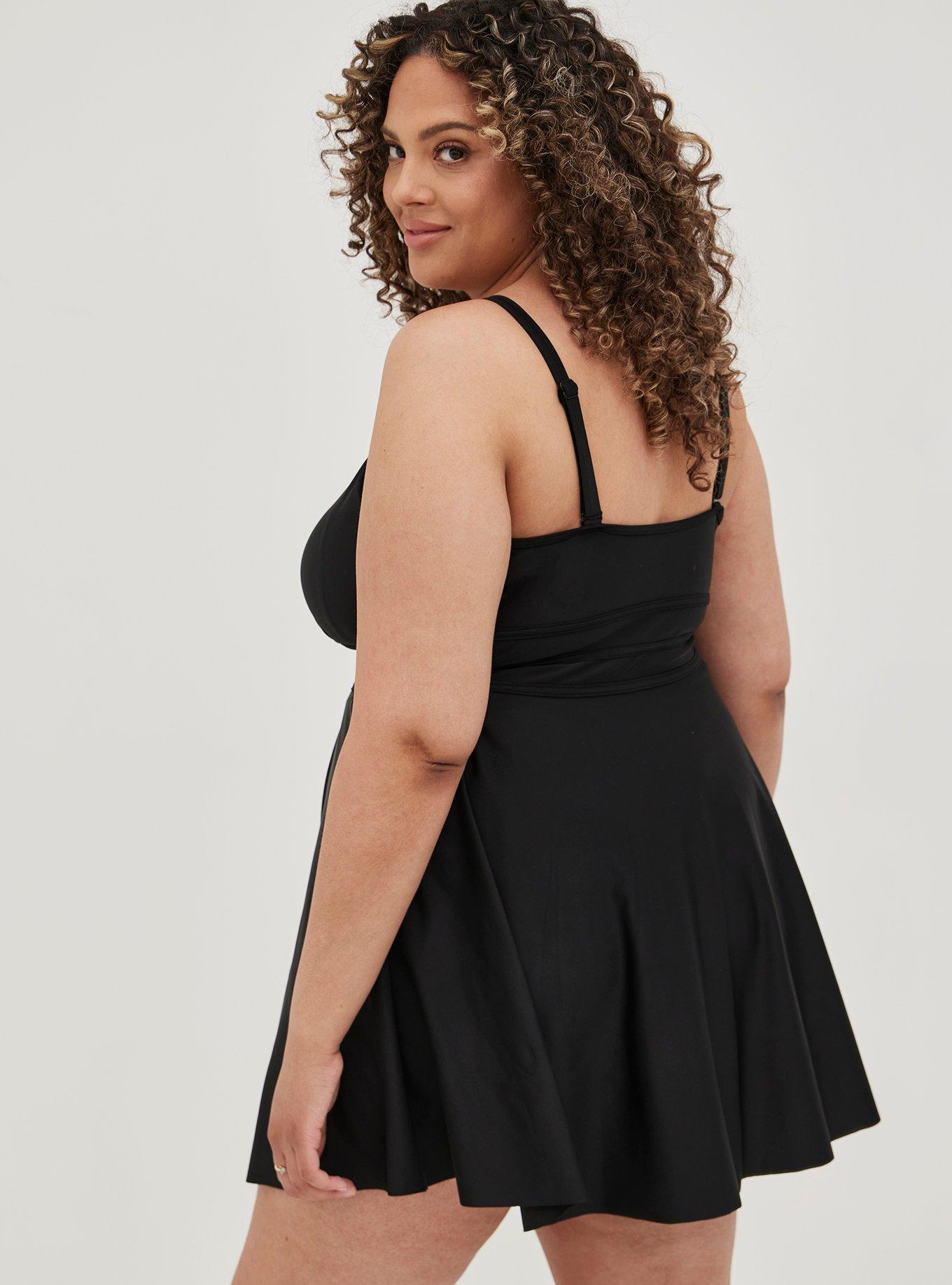 Plus size swim dresses longer clearance length