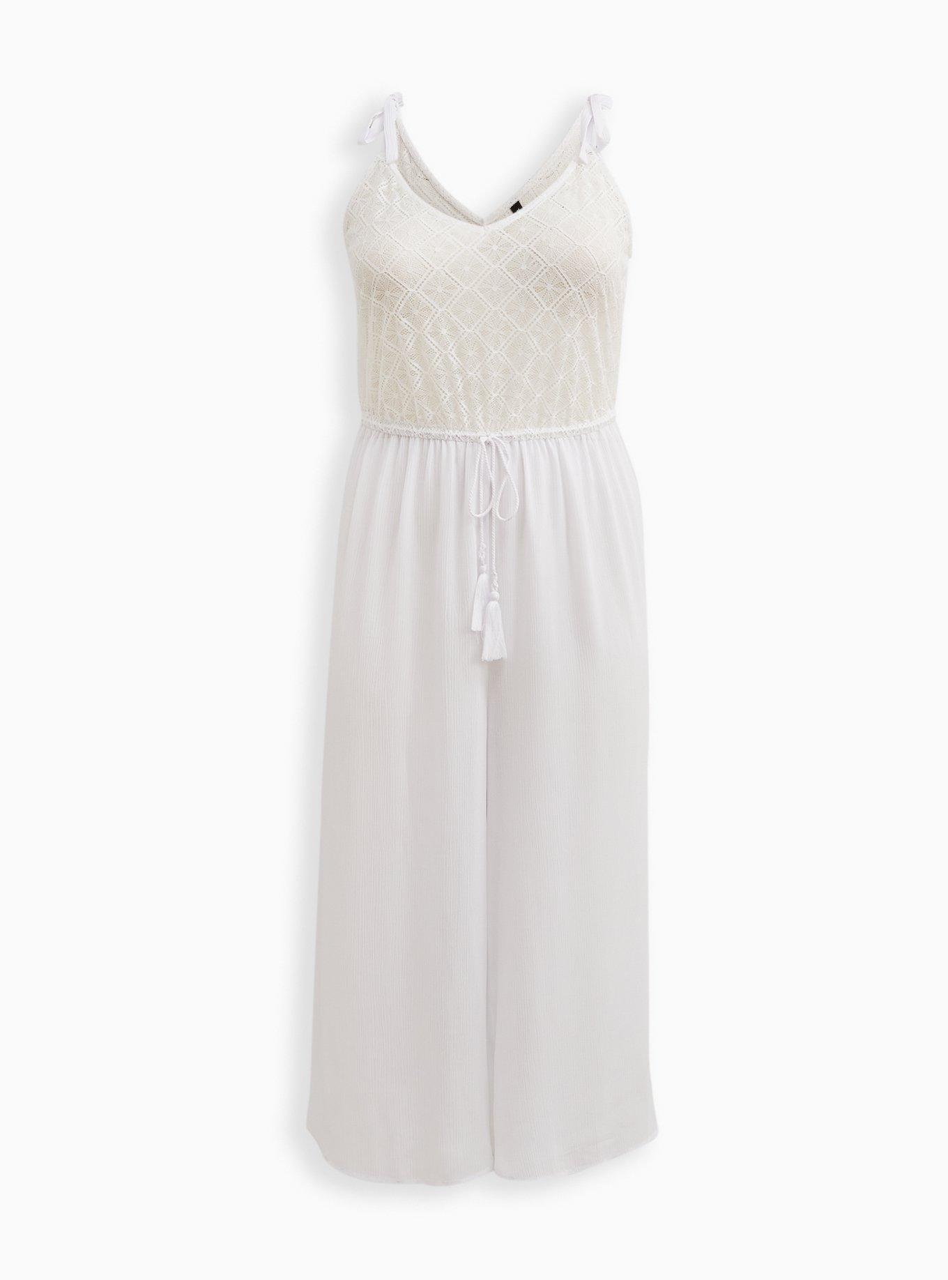 Plus Size Jumpsuit Swim CoverUp White Torrid