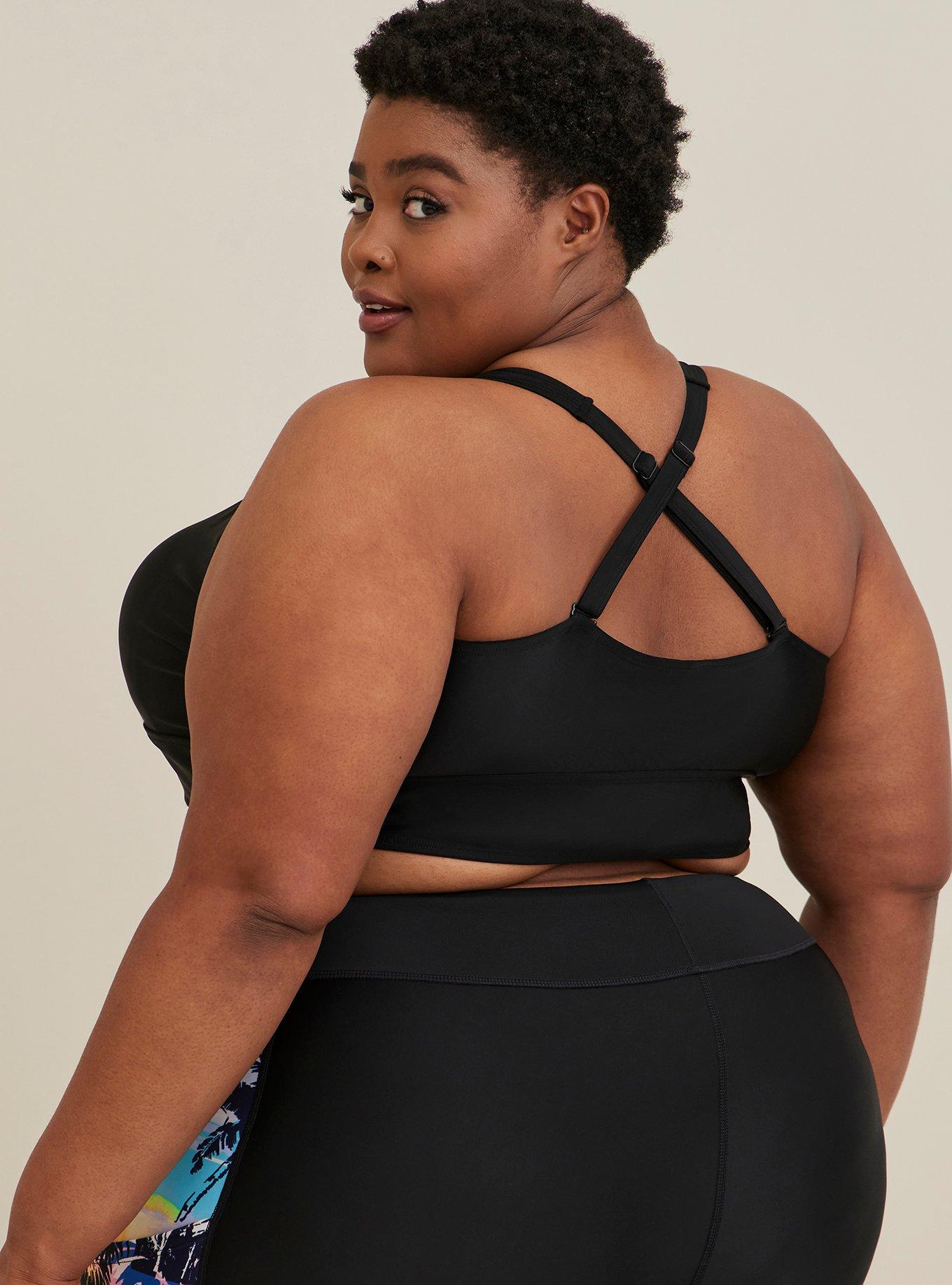 Wireless Adjustable Scoop Bikini Top, DEEP BLACK, alternate