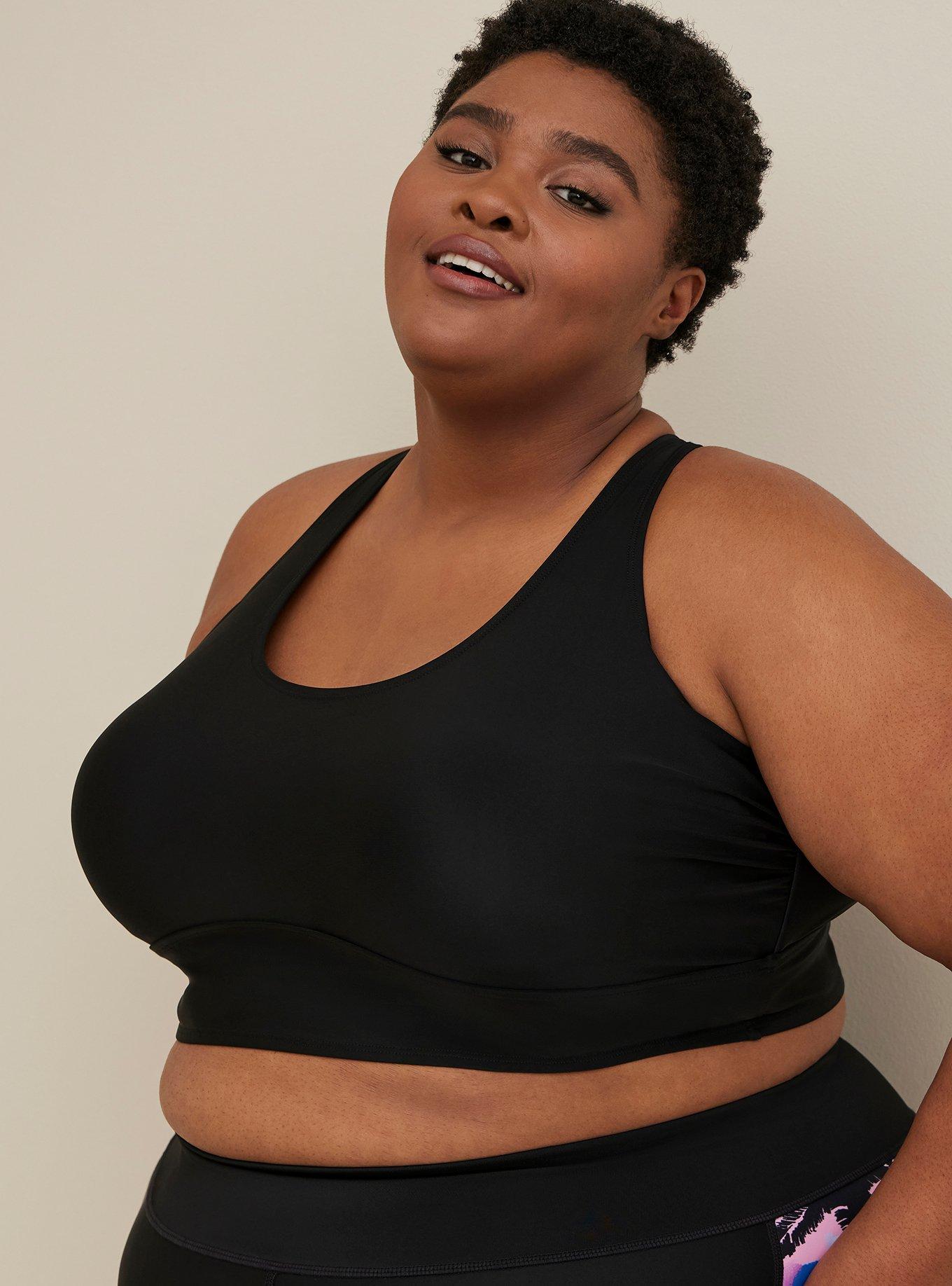 Plus Size Wireless Adjustable Scoop Bikini Top, , hi-res