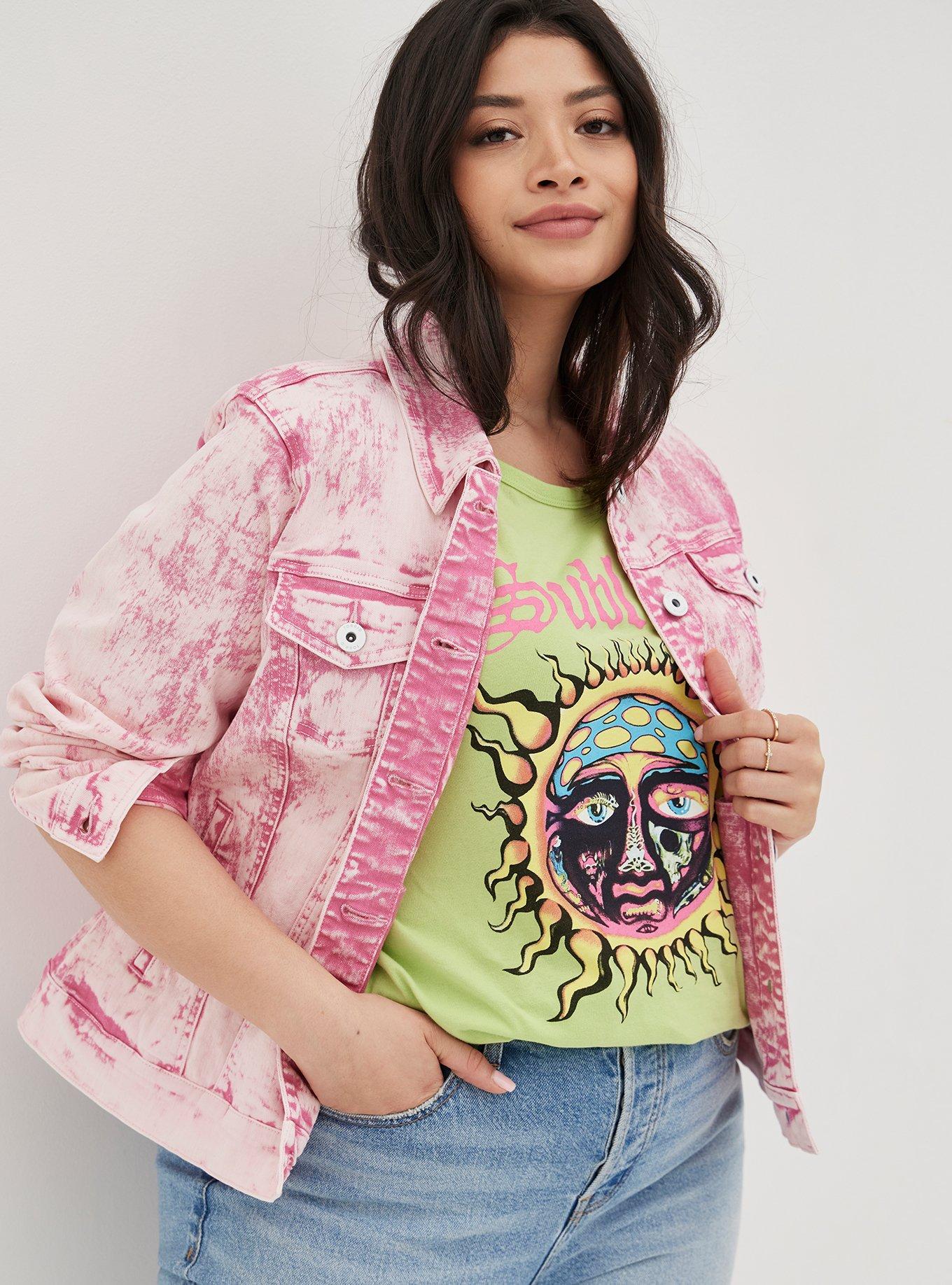 Plus Size - Trucker Jacket - Denim Pink Wash - Torrid