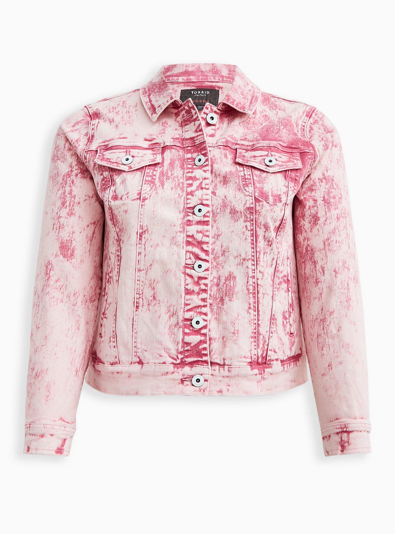 Plus Size - Trucker Jacket - Denim Pink Wash - Torrid