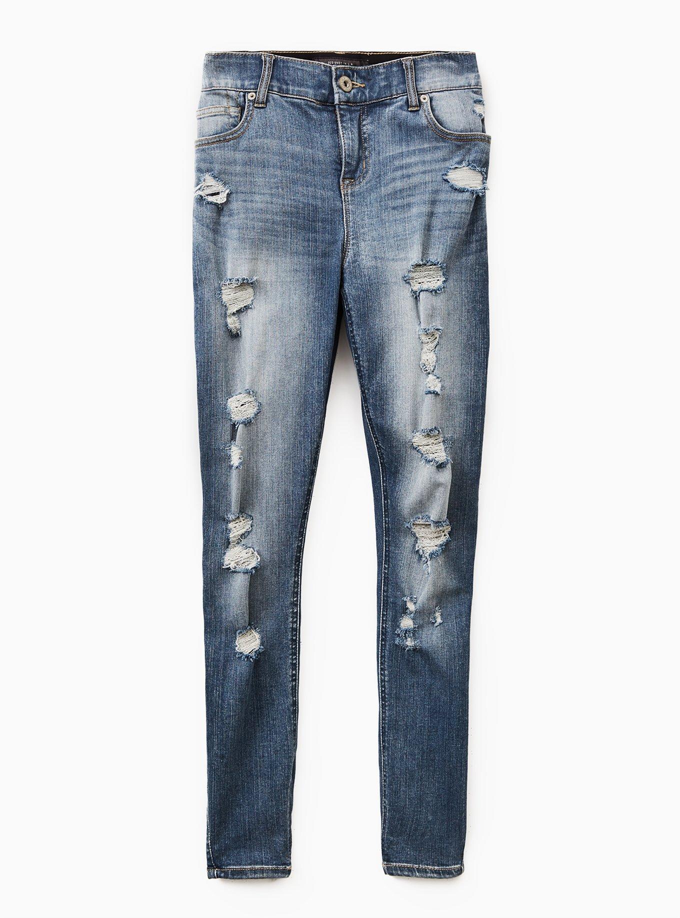 Bombshell Skinny Premium Stretch High-Rise Destructed Jean