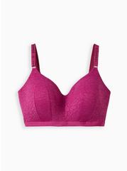 Plus Size Wire-Free Lightly Lined Lace Logo Longline 360° Back Smoothing™ Bra, BOYSENBERRY, hi-res