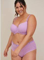 Lightly Lined Full Coverage Balconette Bra - Lace Purple with 360° Back Smoothing™, LILAC, alternate