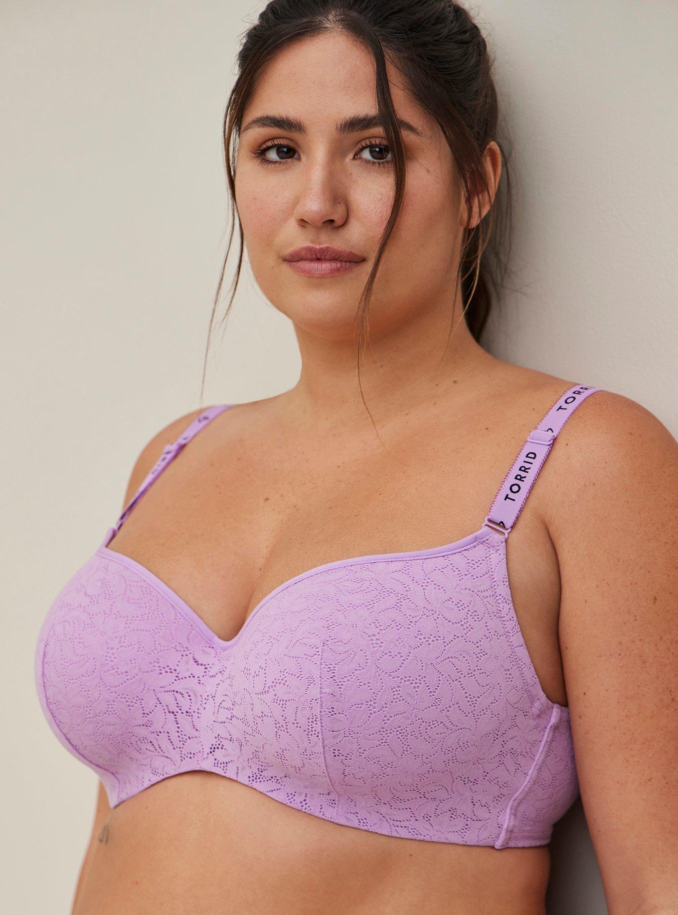 Plus Size - Lightly Lined Full Coverage Balconette Bra - Lace