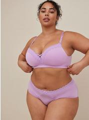 Push-Up Wire-Free Bra - Microfiber & Crochet Purple with 360° Back Smoothing™, LILAC, alternate