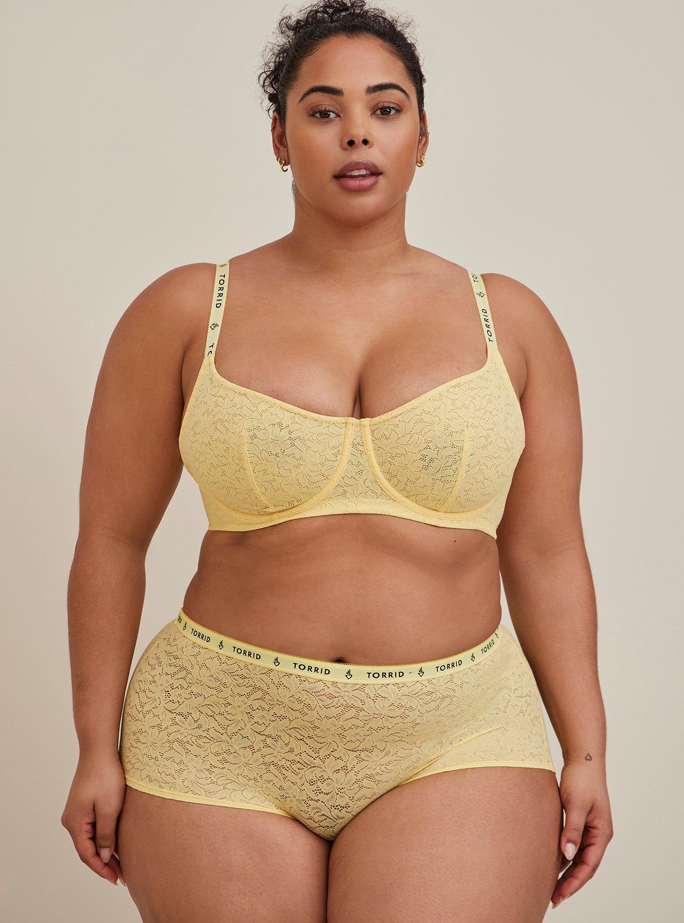 Bras Womens Plus Size Bra Sexy Lace Larger Sizes Yellow Bralette