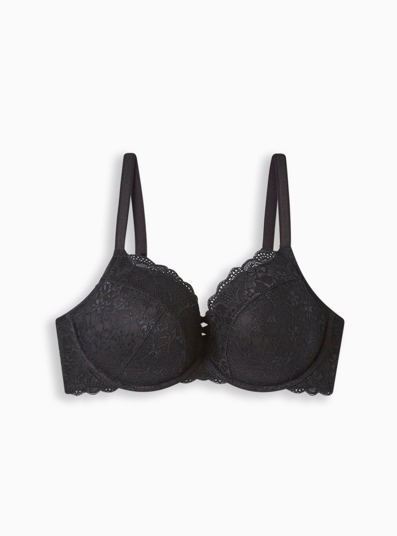 Victorias Secret Sexy Tee Unlined Demi Plunge Black Lace Bra 36-38