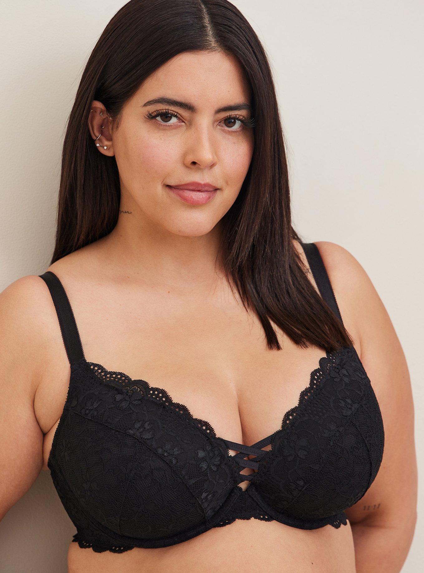 Plus Size - Lightly Lined Lace XO Front Bralette - Torrid