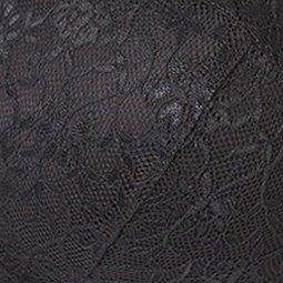 XO Plunge Push Up Lace Straight Back Bra, RICH BLACK, swatch