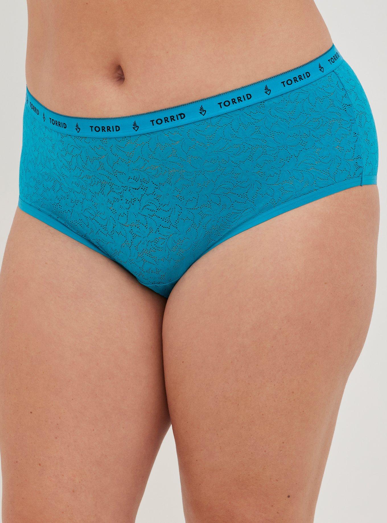 Plus Size - 4-Way Stretch Lace Mid-Rise Cheeky Logo Panty - Torrid