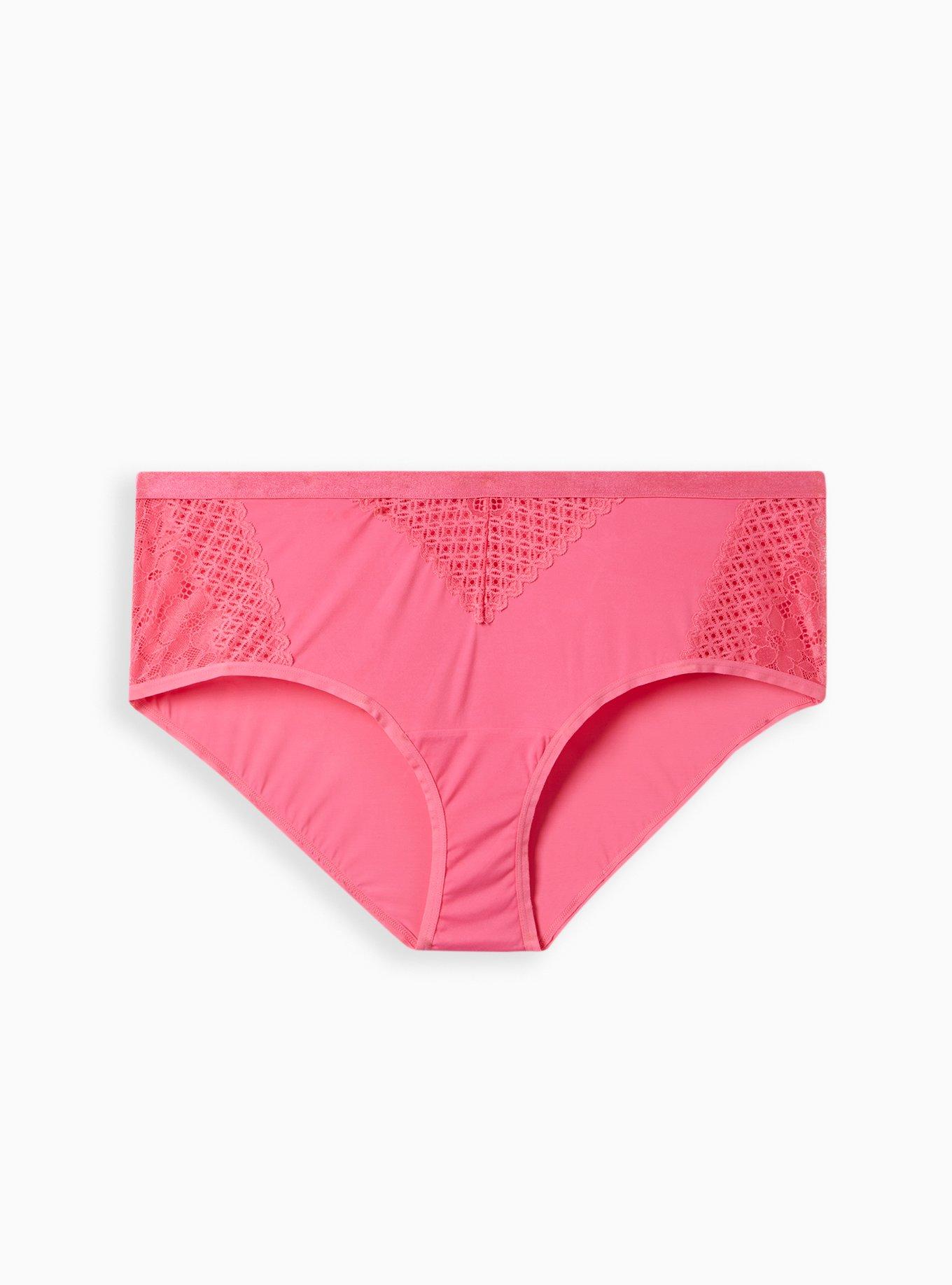 Plus Size - Cheeky Panty - Microfiber & Lace Pink - Torrid