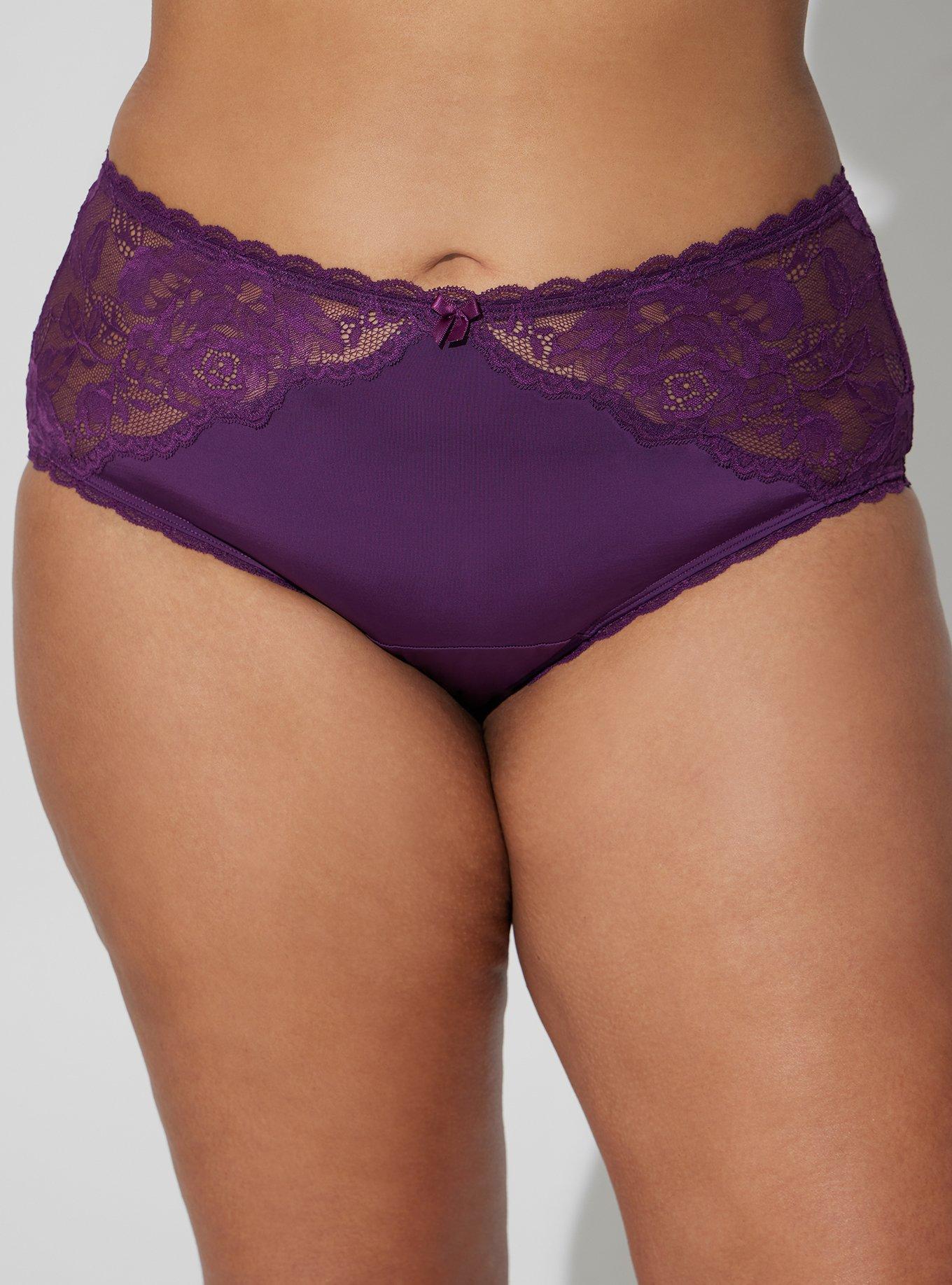 Microfiber And Lace Mid-Rise Hipster Panty