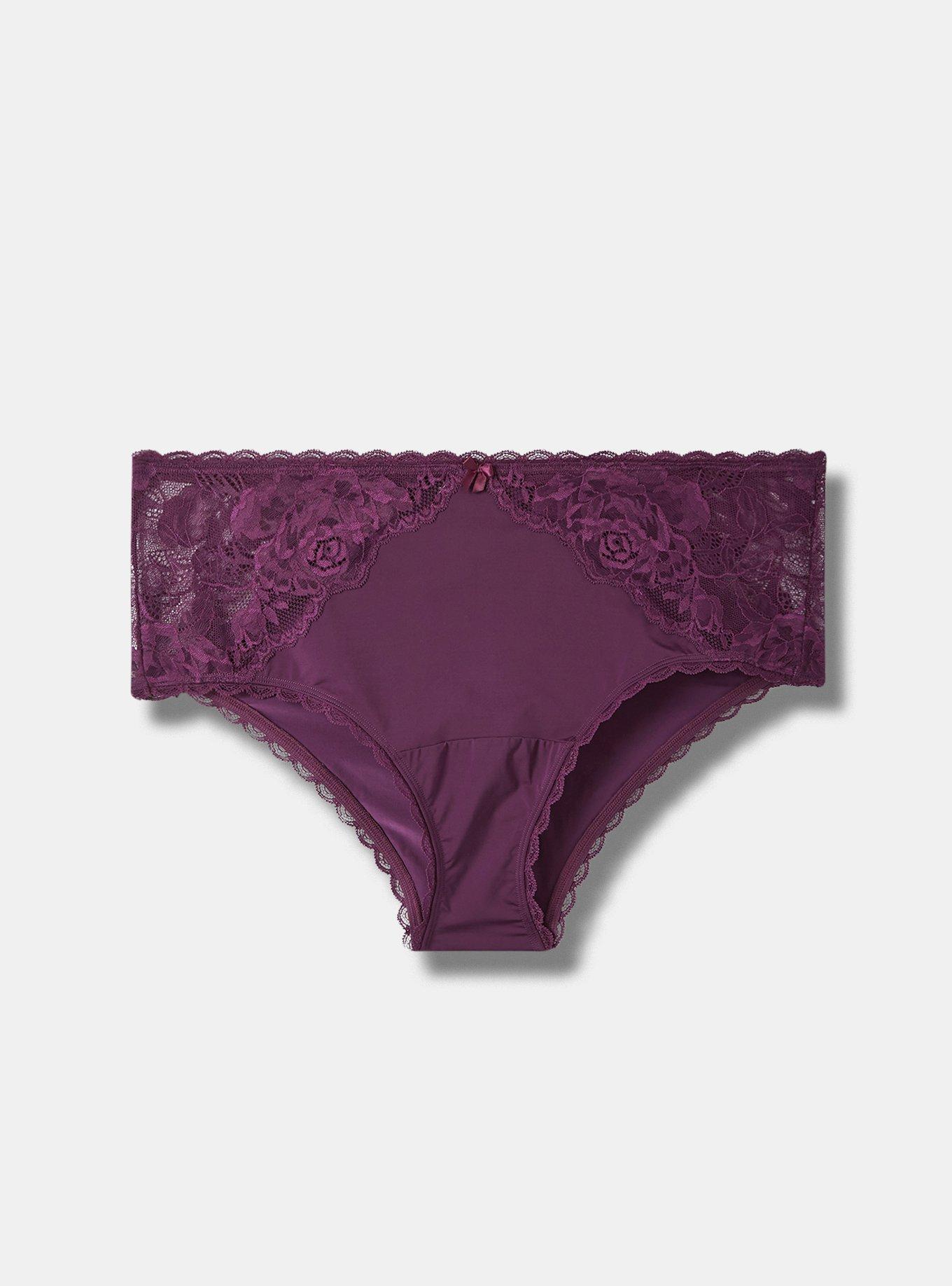 Plus Size - Microfiber And Lace Mid-Rise Hipster Panty - Torrid