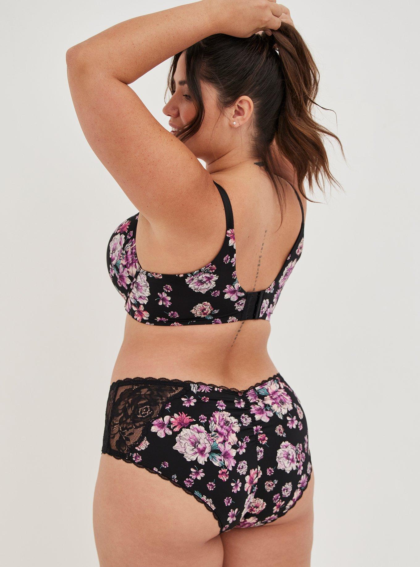 Plus Size - Microfiber And Lace Mid-Rise Hipster Panty - Torrid