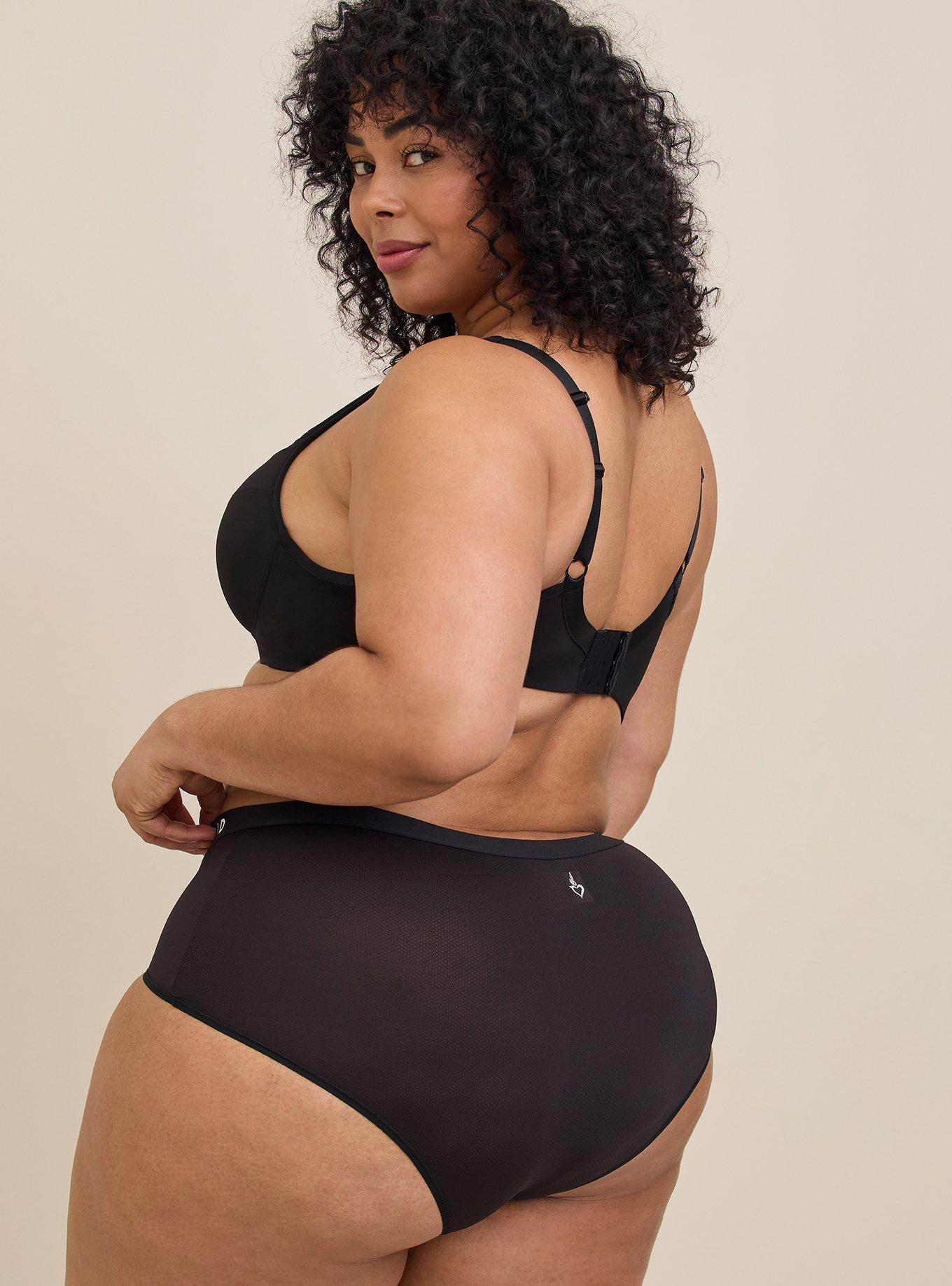 Active Microfiber Mid-Rise Cheeky Logo Panty, RICH BLACK, alternate