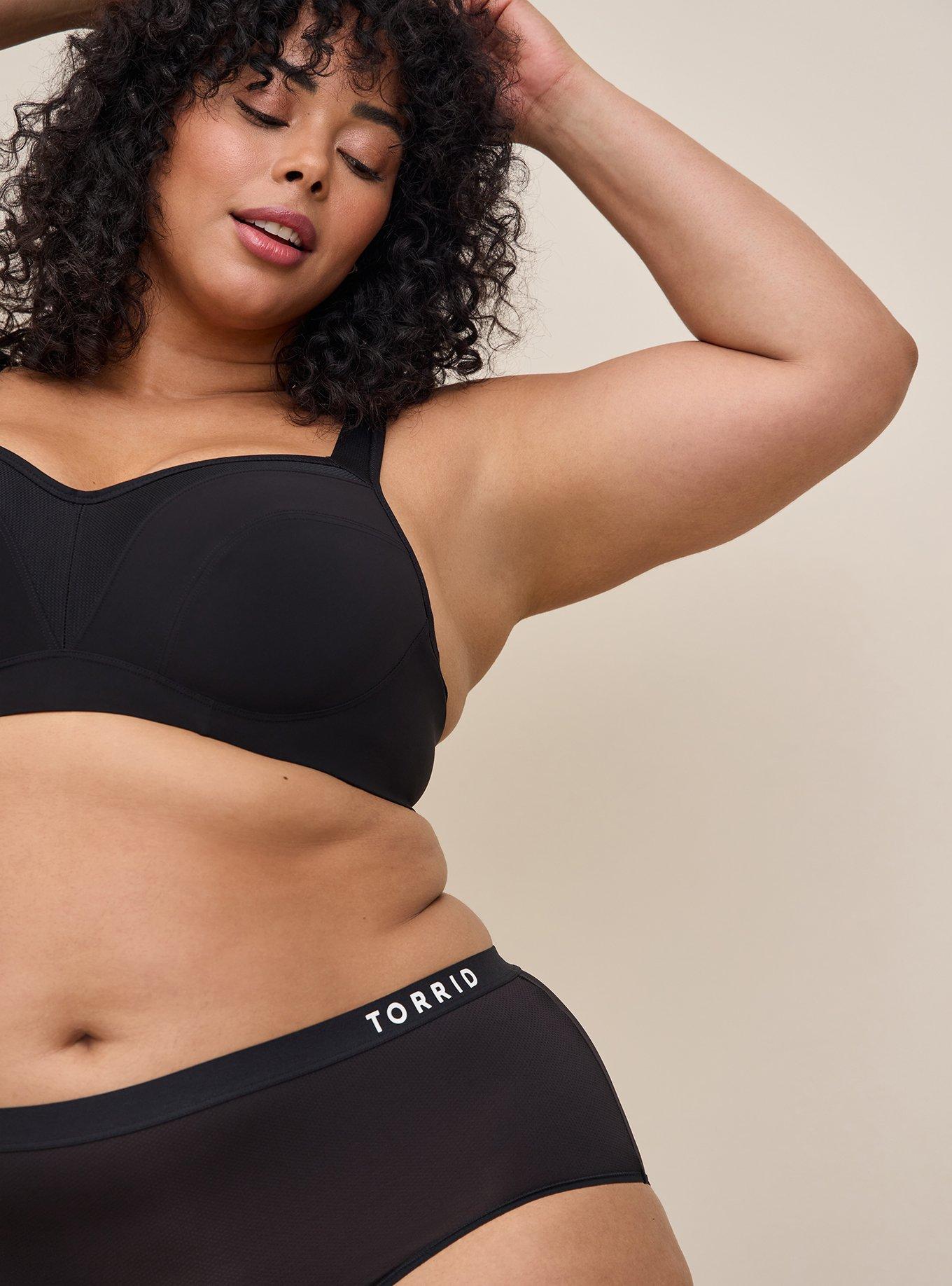 Active Microfiber Mid-Rise Cheeky Logo Panty, RICH BLACK, alternate