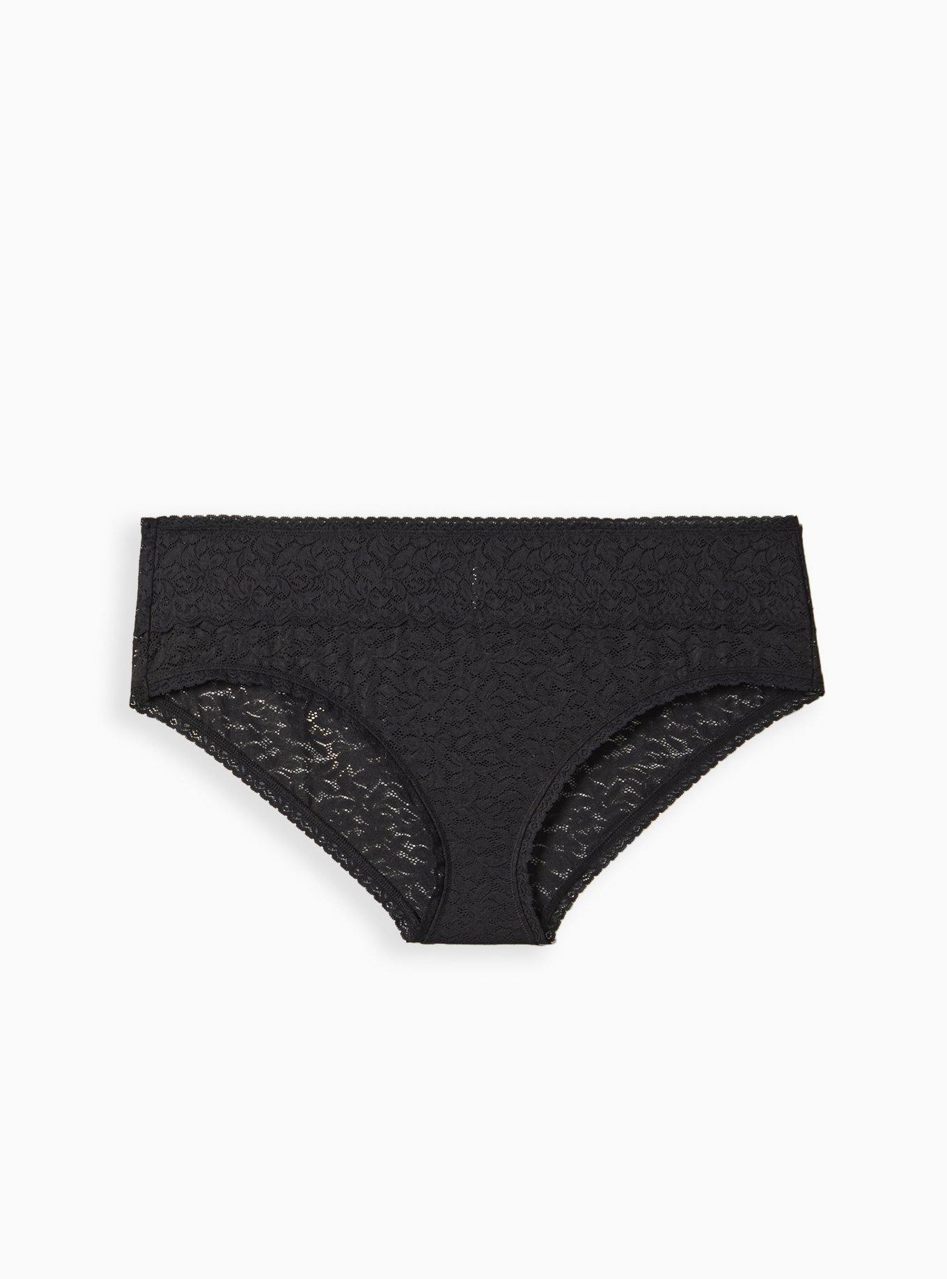 Stretch Sexy Lace Cheeky Hipster Panty Black