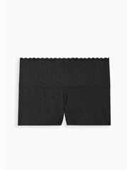 Plus Size Shortie Panty - 4-Way Stretch Lace Black, RICH BLACK, hi-res