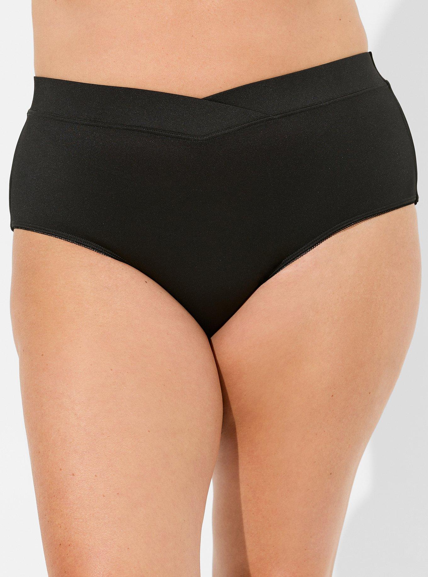 Torrid Women's Active Microfiber Mid-Rise Cheeky Logo Panty In Black Plus  Sizes