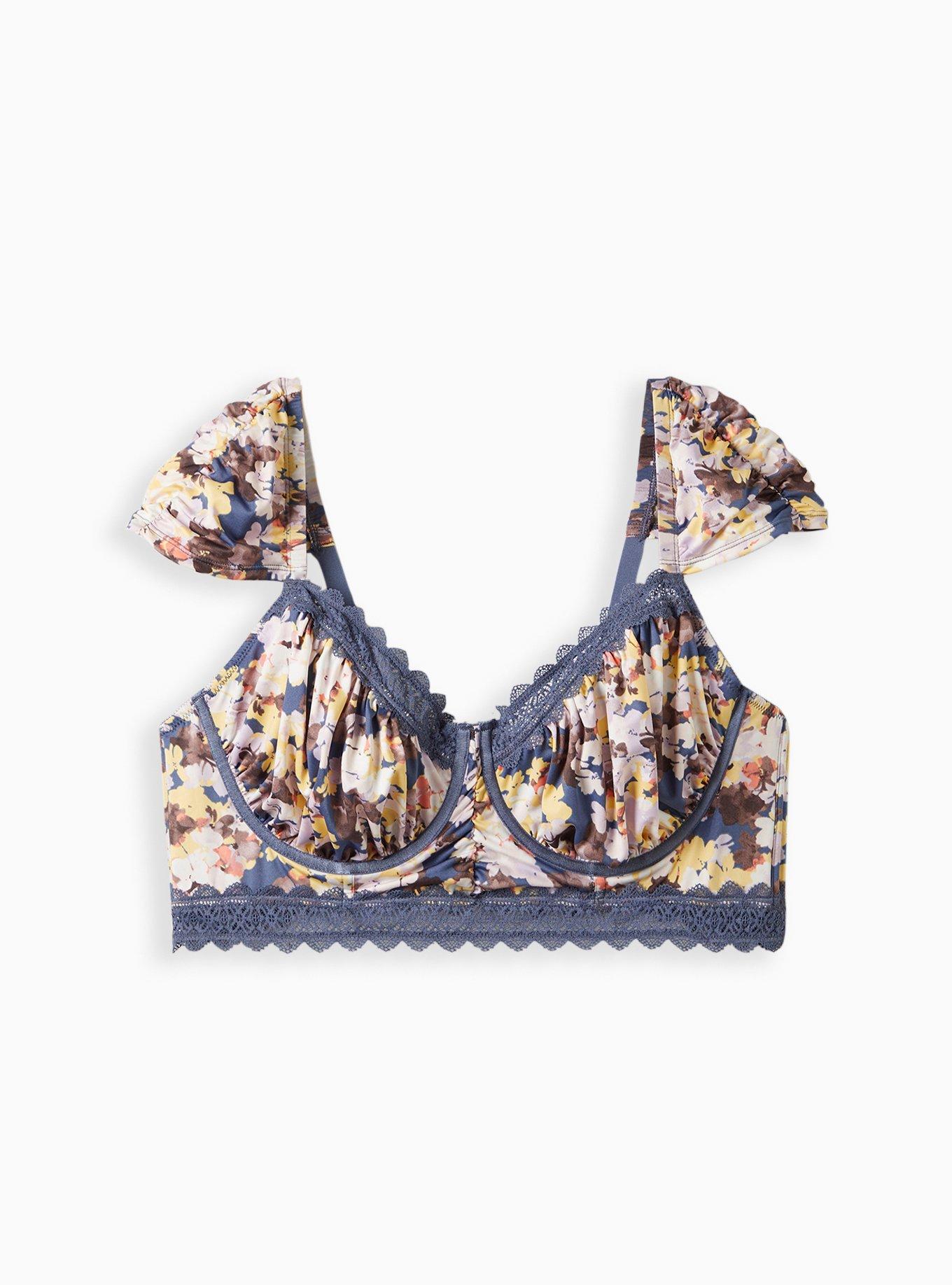Underwire Longline Cap Sleeve Bra - Mesh Floral, , hi-res