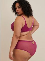 Plus Size Simply Spacer Lace Mid-Rise Cheeky Keyhole Panty, BOYSENBERRY, alternate