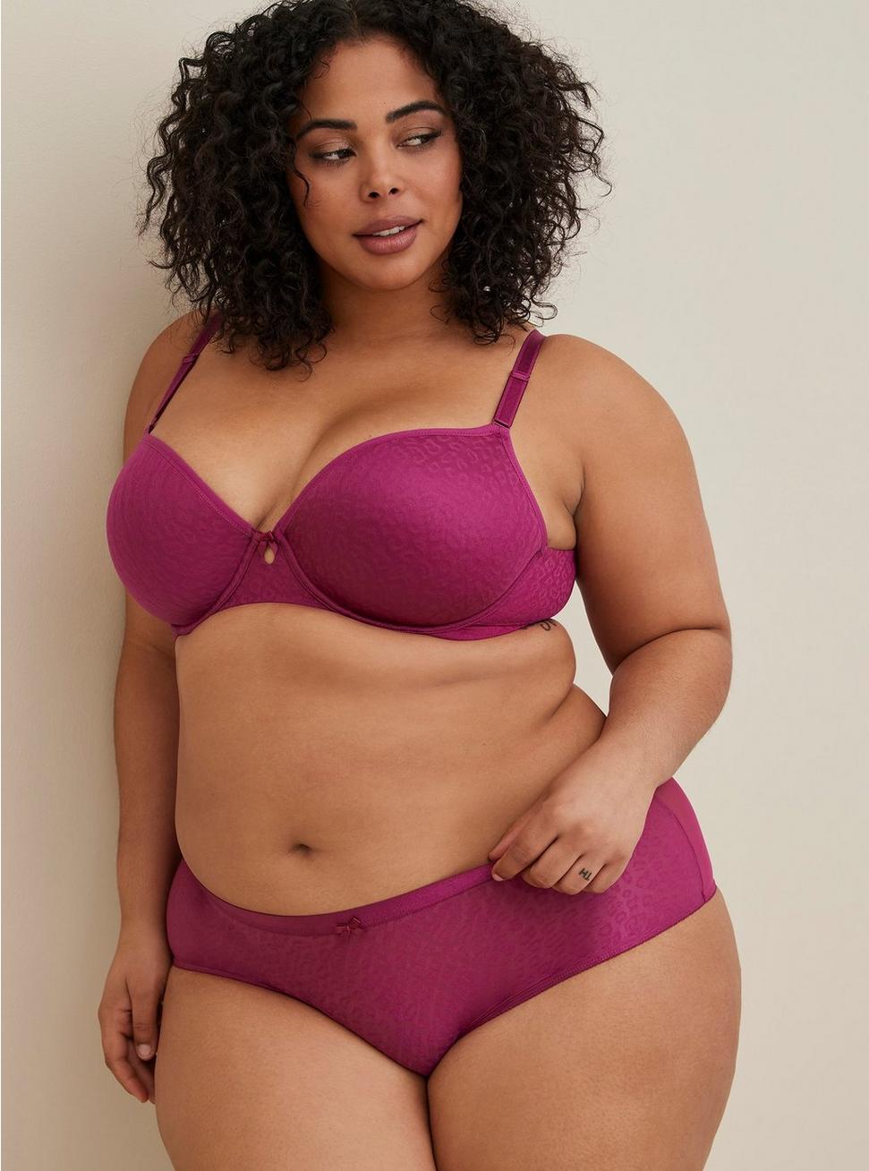 Plus Size Simply Spacer Lace Mid-Rise Cheeky Keyhole Panty, BOYSENBERRY, hi-res