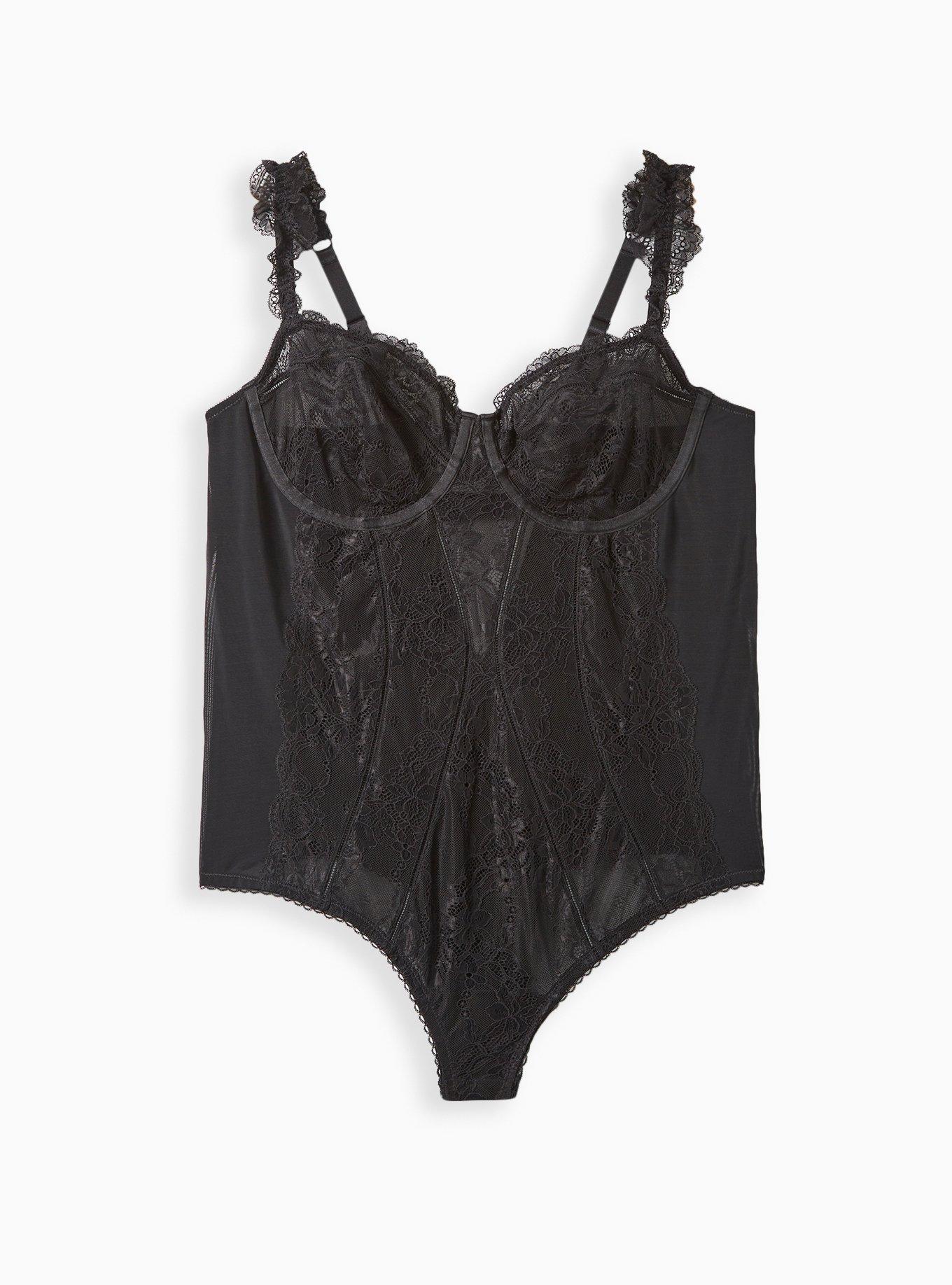 Underwire Unlined Bodysuit - Lace Black, , hi-res