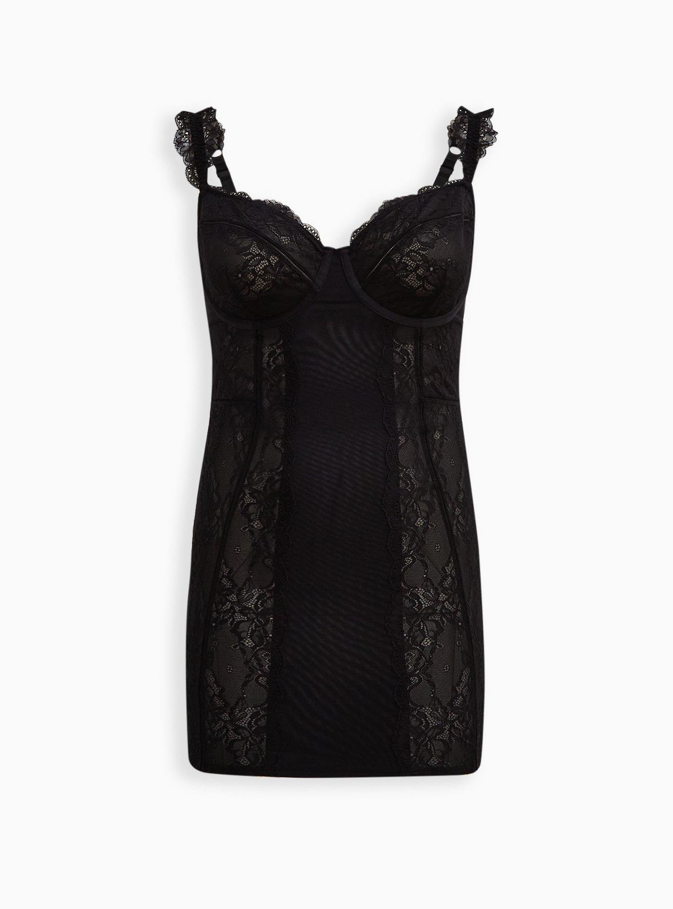 Plus Size - Underwire Chemise - Lace Black - Torrid