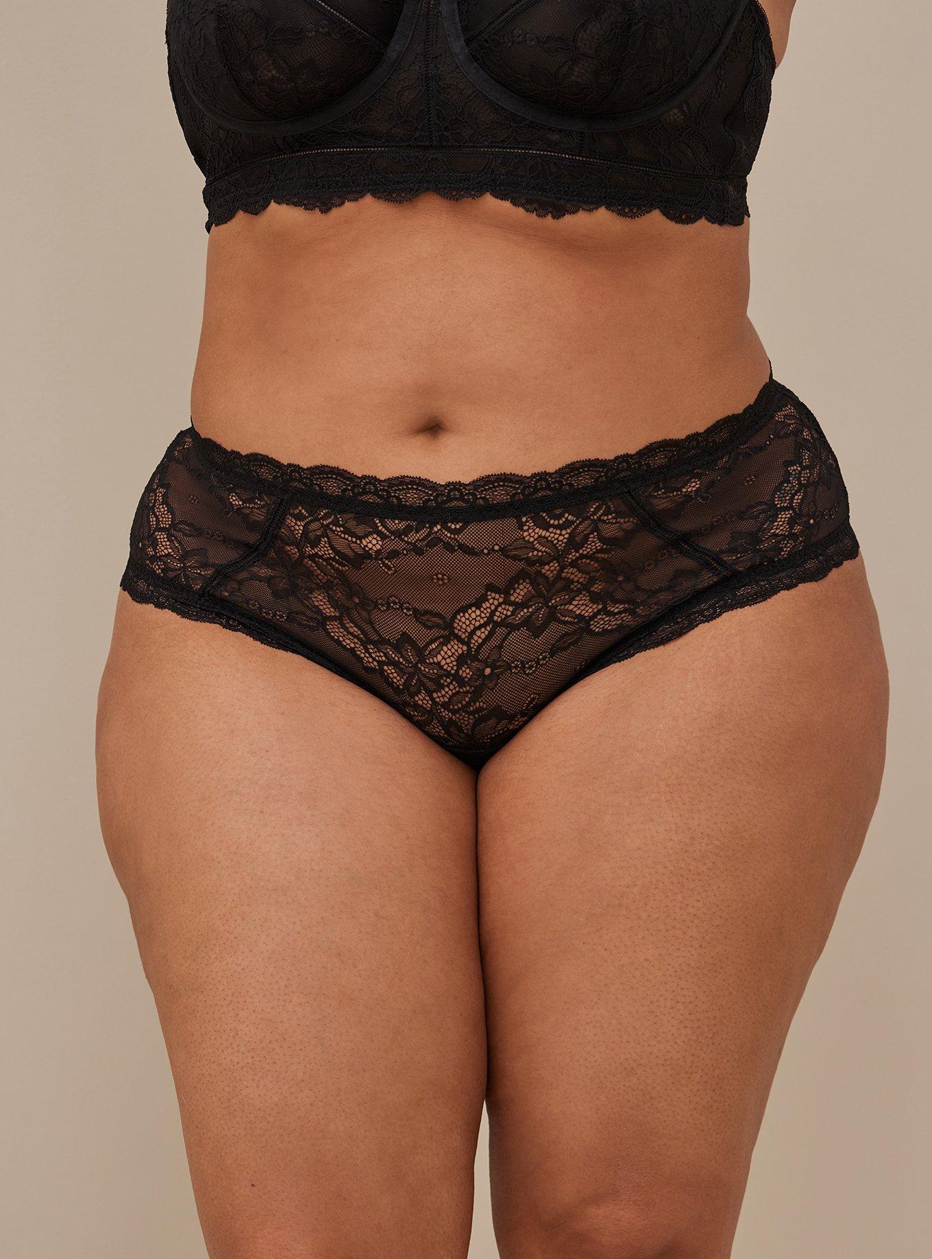 TORRID SORTER WOMENS Size 0 Black Caged Lace Hipster Panties