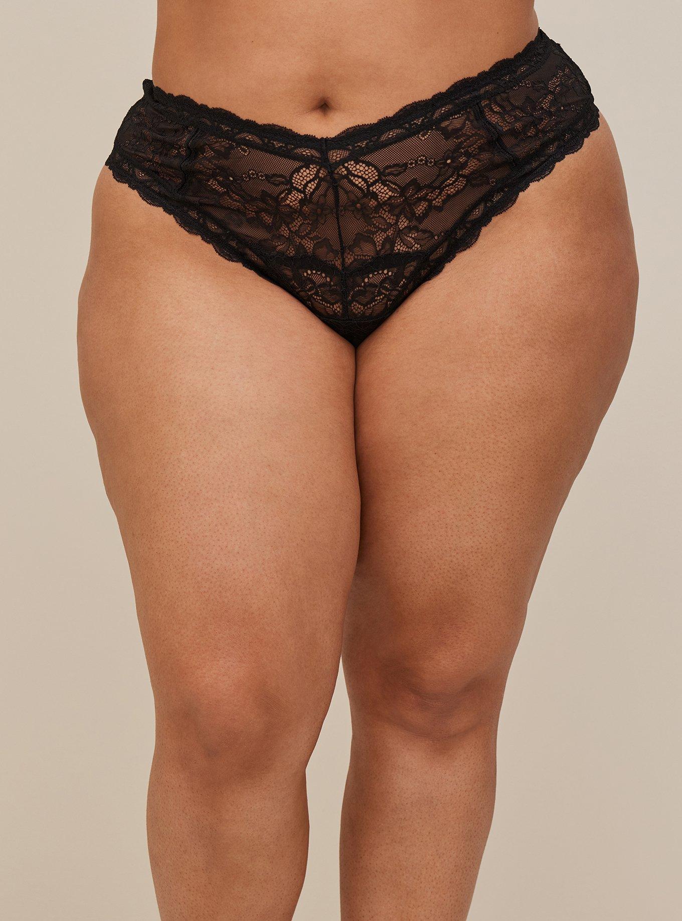 Plus Size - Straps And Rings Lace Thong Panty - Torrid