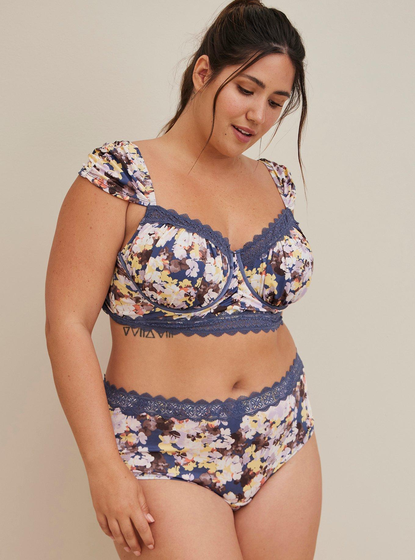 Ruched Cheeky Panty - Floral, , hi-res