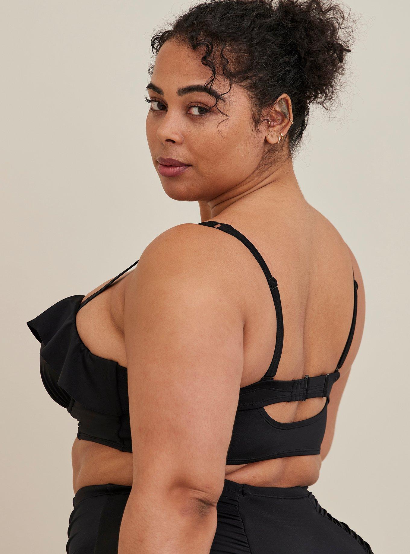 Multiway Ruffle Underwire Swim Top - Black, DEEP BLACK, alternate