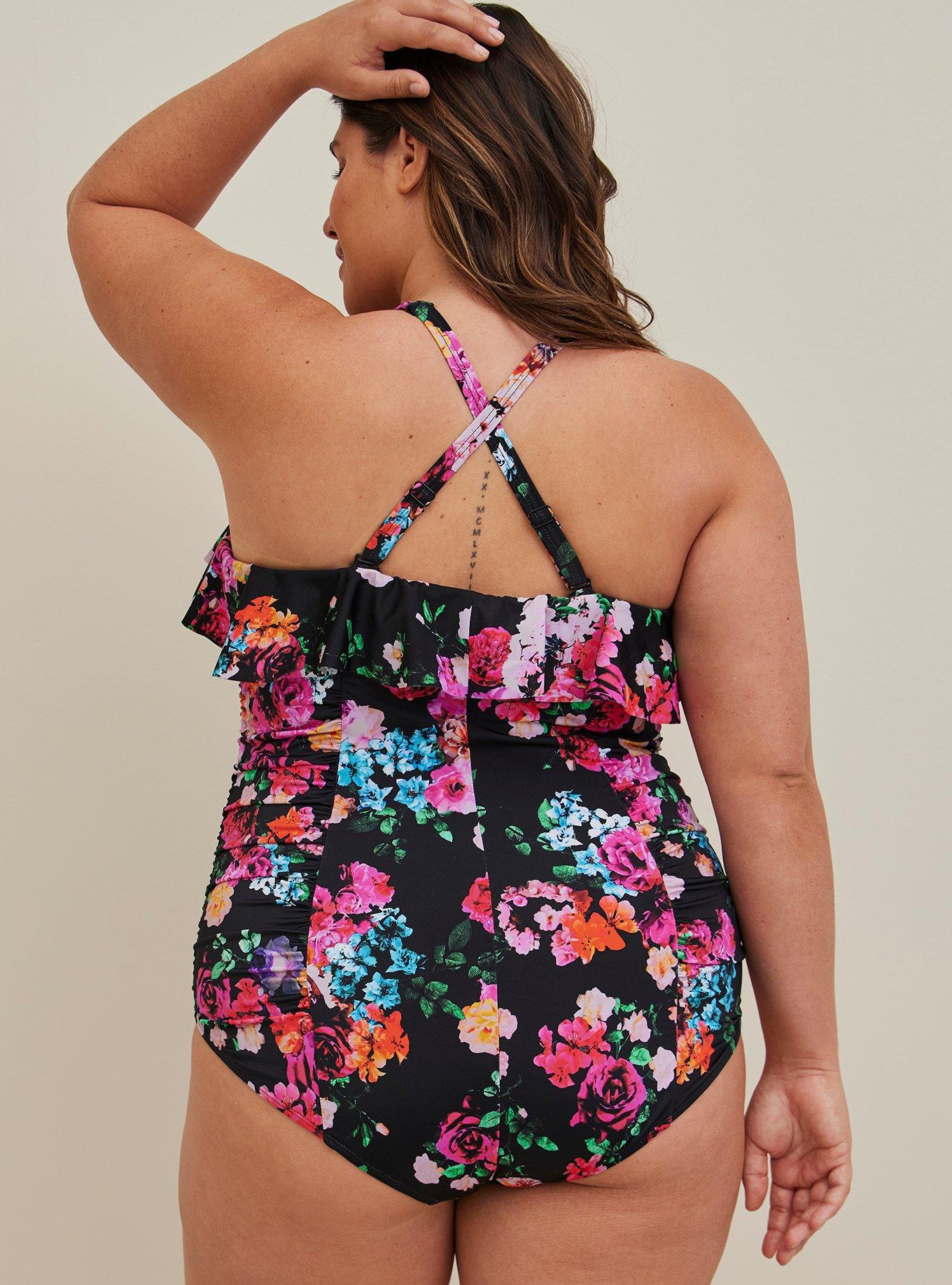 Floral Printed Plus Size Womens Plus Size Underwire Swimsuits Short Sleeve  Bathing Beachwear For Swimming 4XL 2023 Collection From Chao07, $19.46