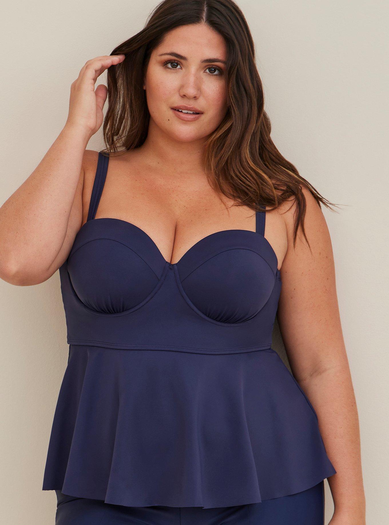 Plus Size - Underwire Push-Up Peplum Tankini - Torrid