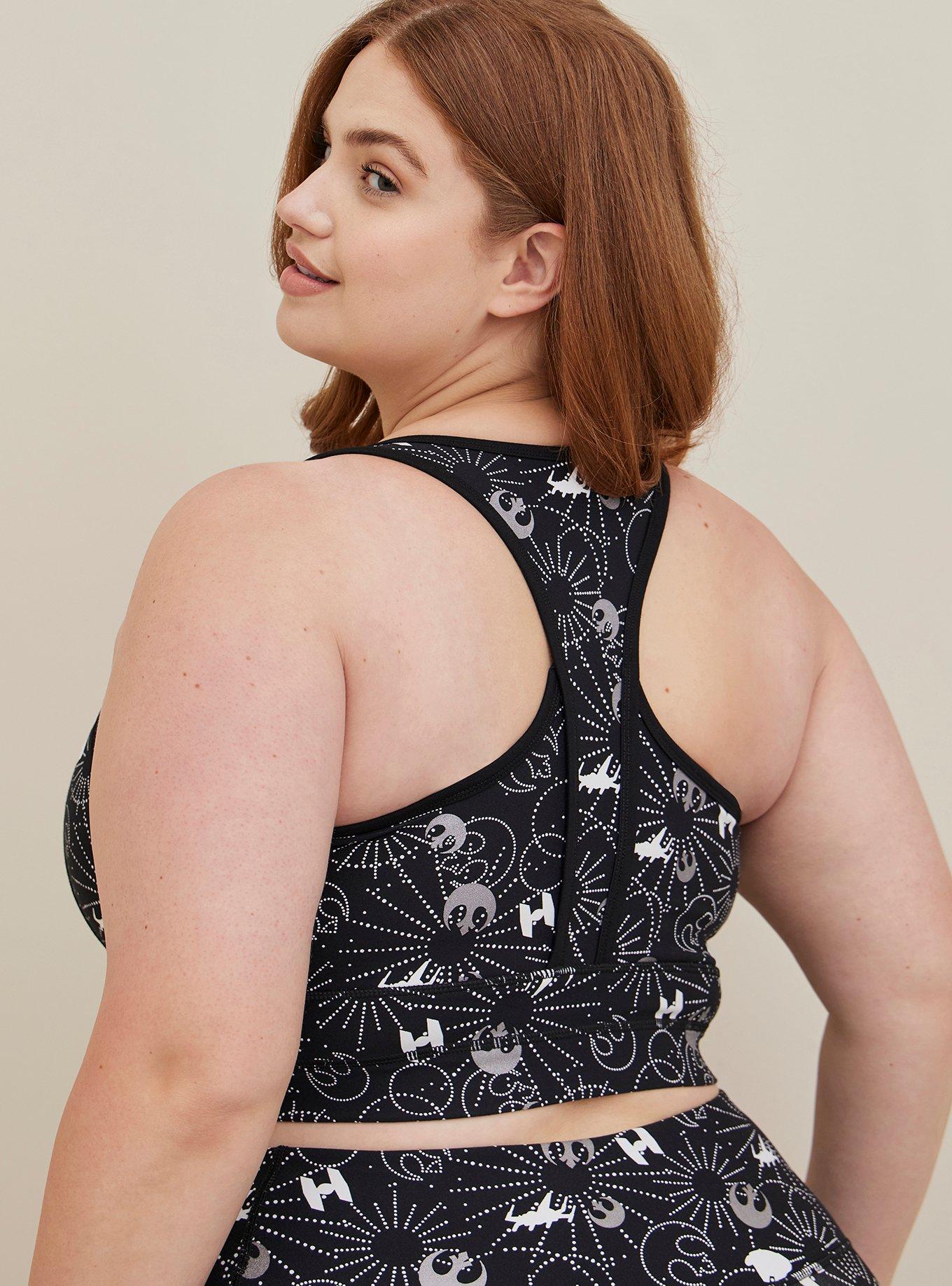 Plus Size Star Wars Medium-Impact Longline Sports Bra - Performance Core Black, MULTI, alternate
