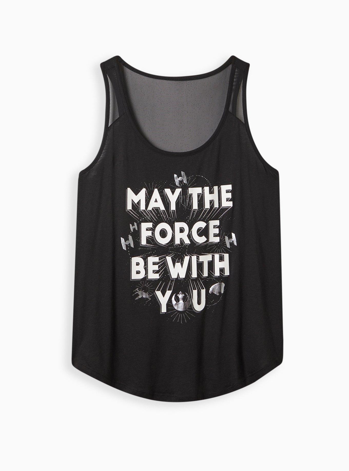 Plus Size Star Wars Tank Performance Cotton & Mesh Grey Torrid