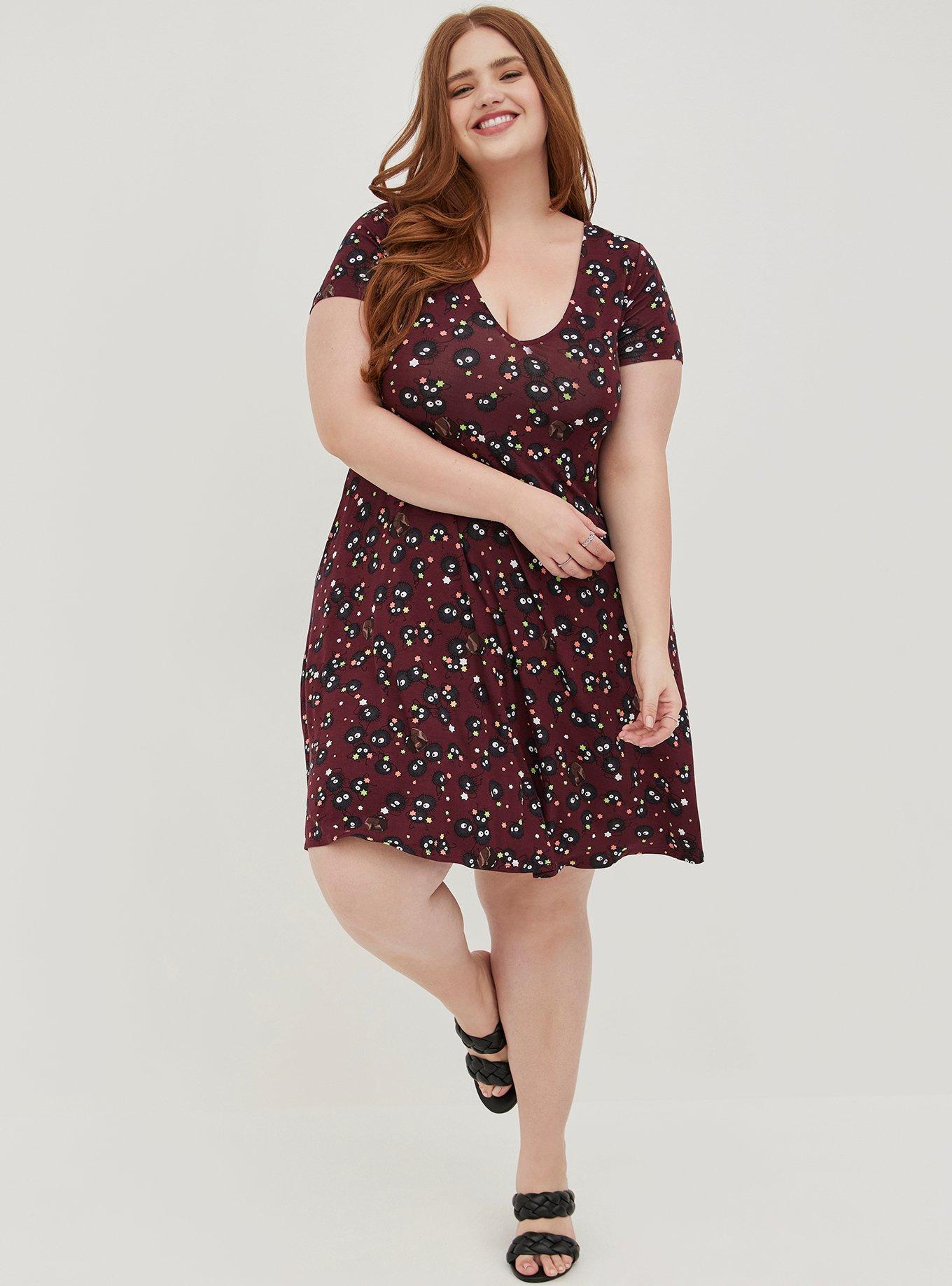 Plus Size - Her Universe Studio Ghibli Spirited Away Fluted Dress - Super  Soft Soot Sprites - Torrid