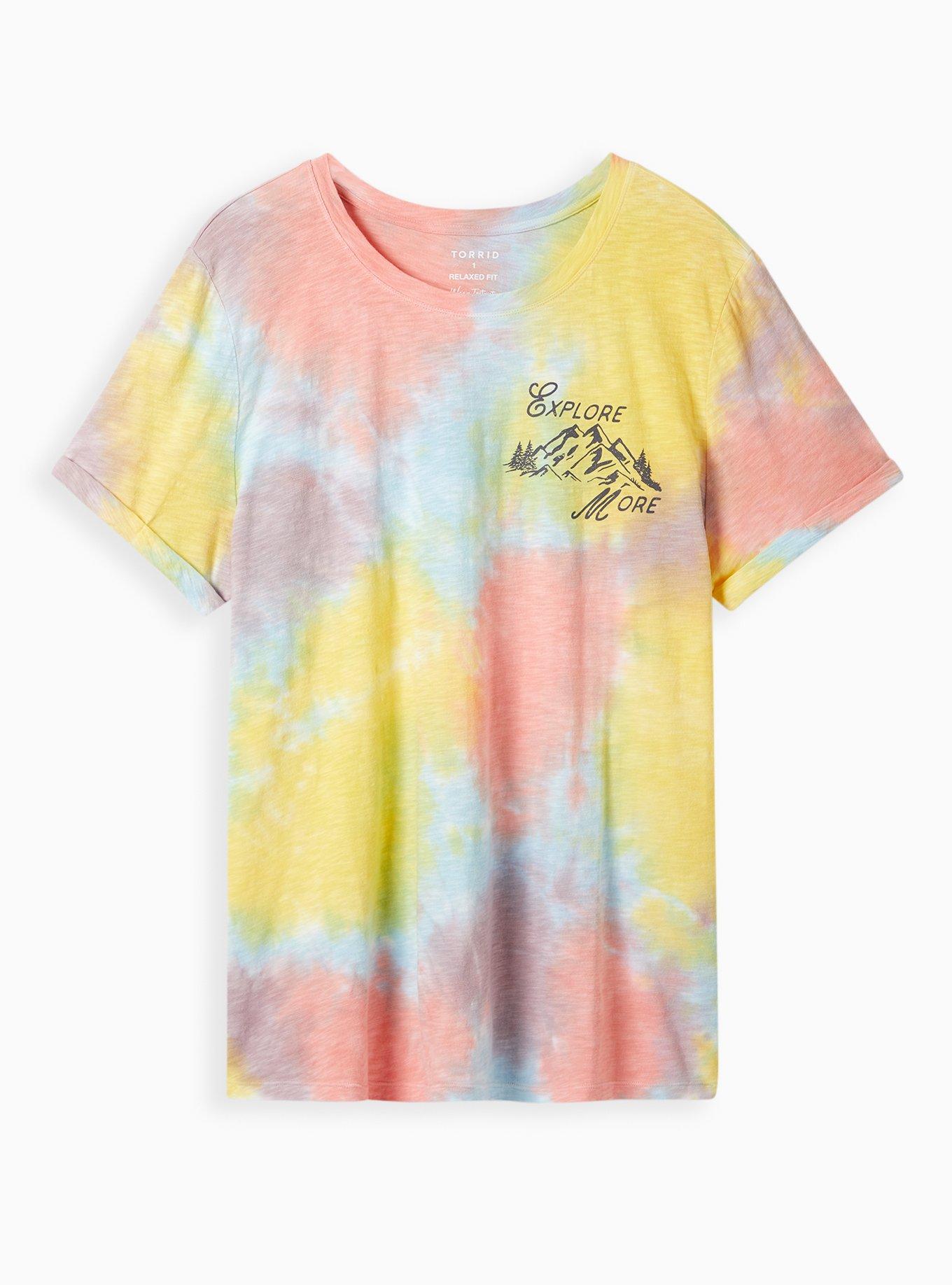 Relaxed Fit Roll Sleeve Tee - Heritage Slub Explore Tie Dye , TIE DYE, hi-res