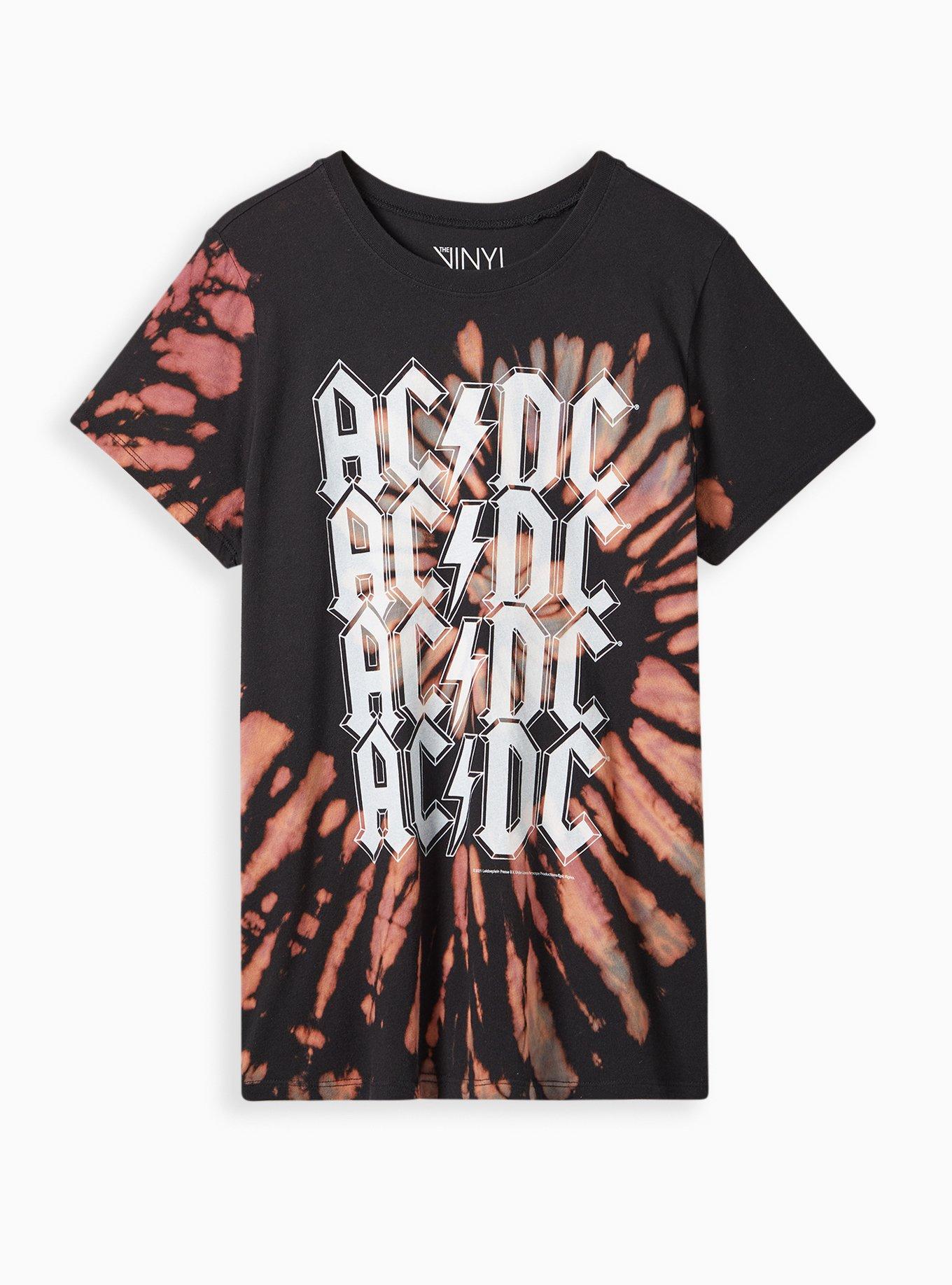 Plus Size - Classic Fit Crew Tee - Cotton Multi Tie Dye AC/DC - Torrid