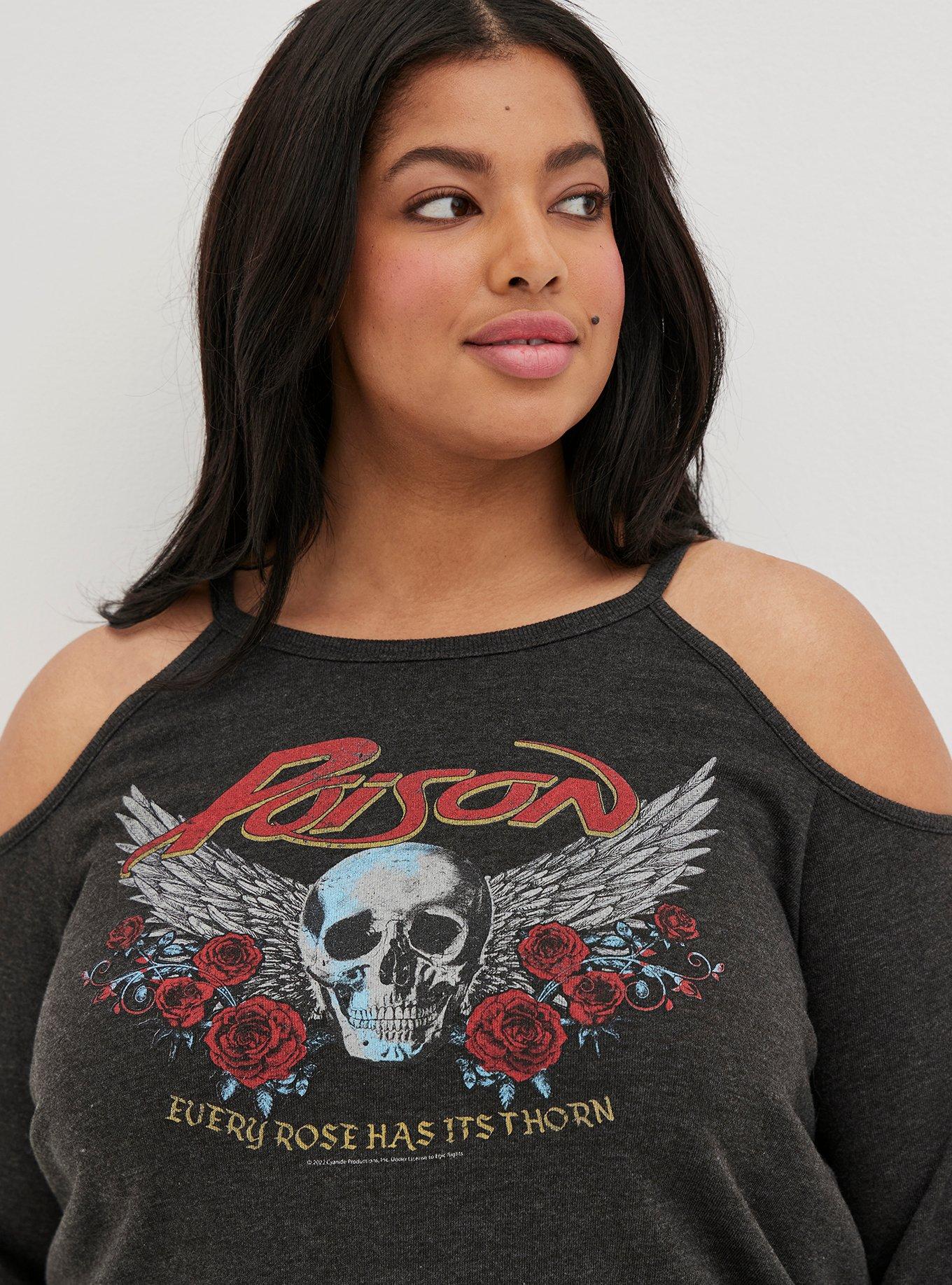 Cold Shoulder Sweatshirt - Fleece Poison Grey, CHARCOAL GREY, hi-res