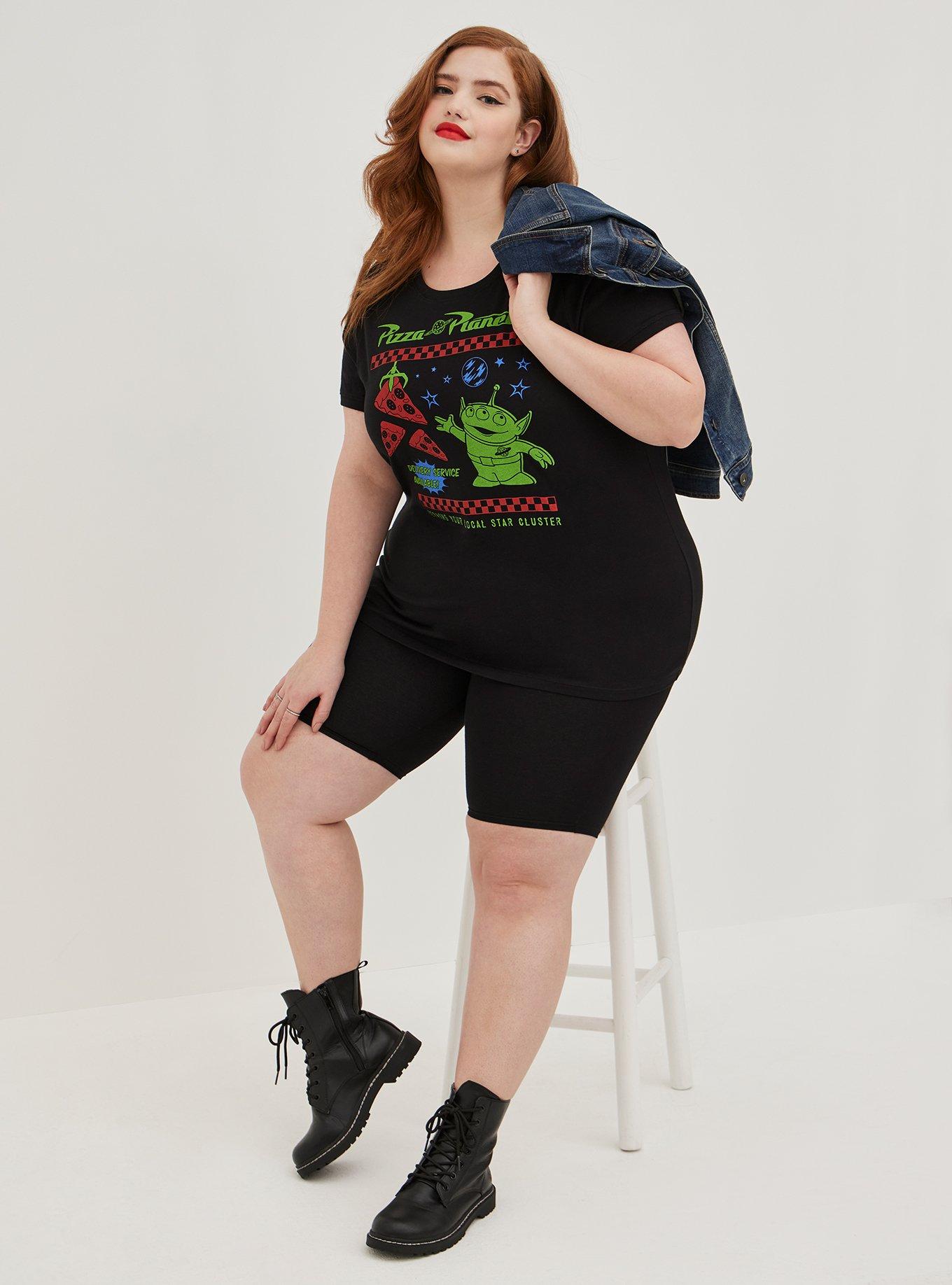 Plus Size Disney Toy Story Pizza Planet Ringer Top - Black, DEEP BLACK, alternate