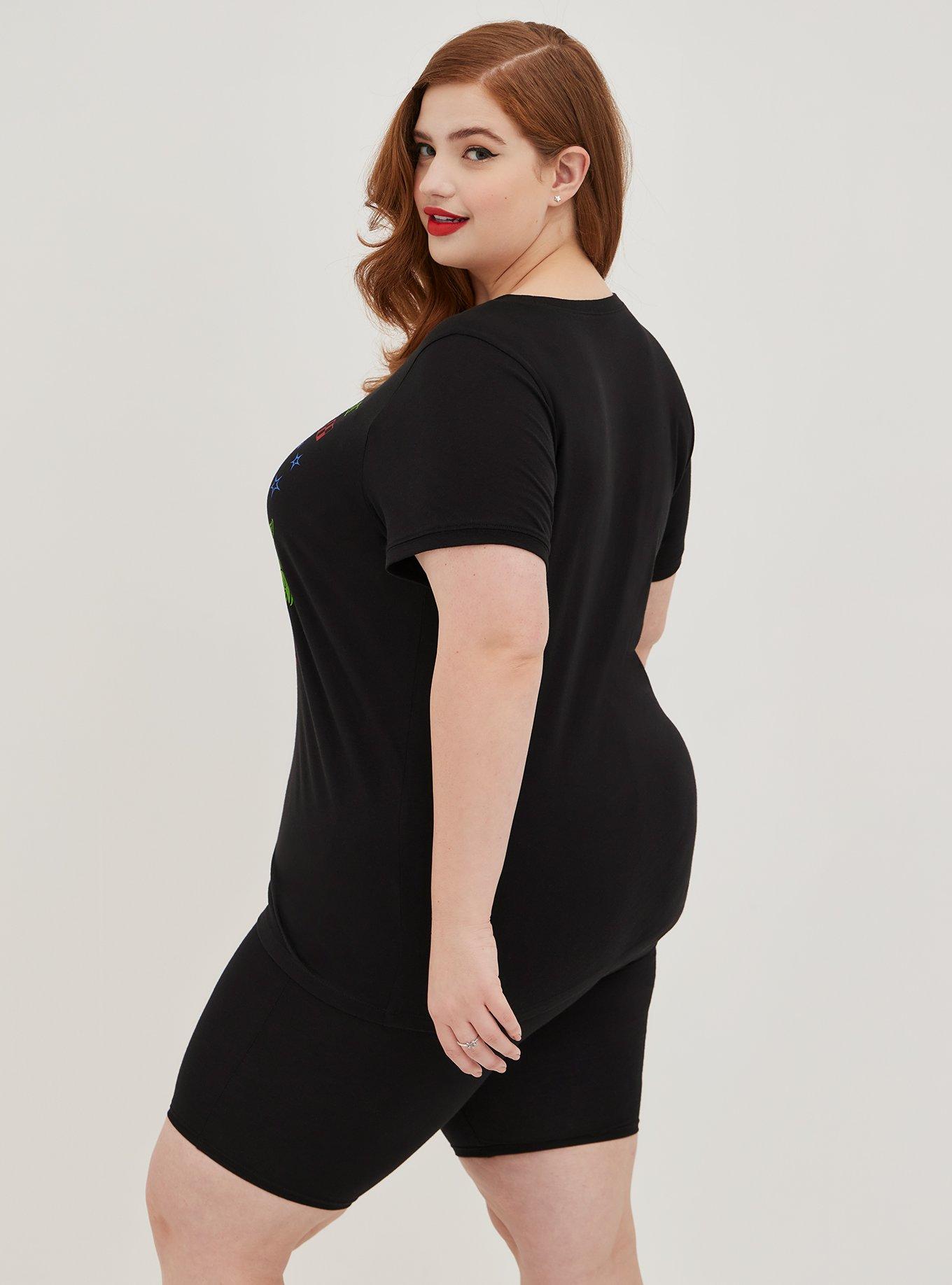 Plus Size Disney Toy Story Pizza Planet Ringer Top - Black, DEEP BLACK, alternate