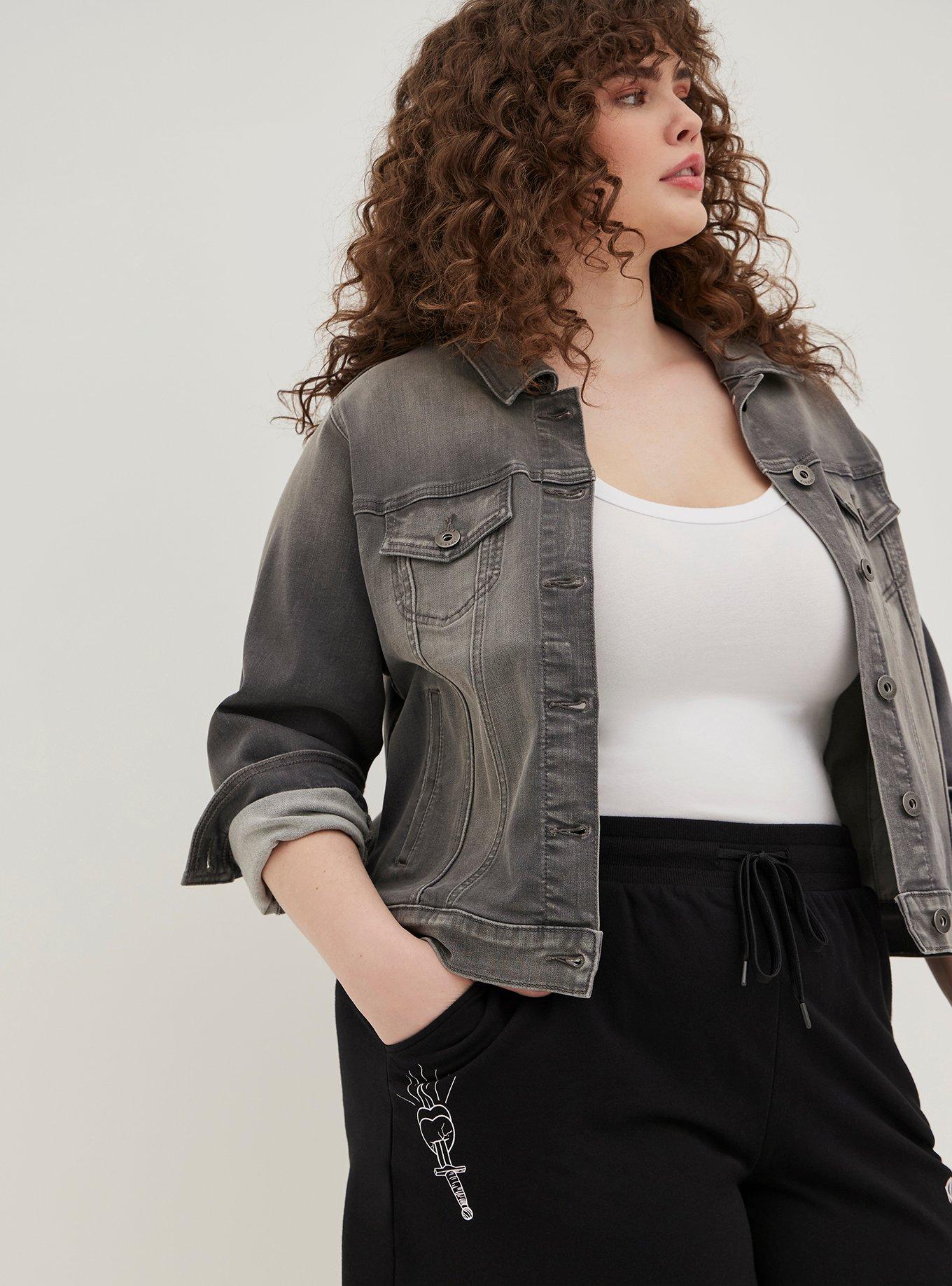 Plus Size LoveSick Pull-On Short - French Terry Pretty Please Black, BLACK, alternate