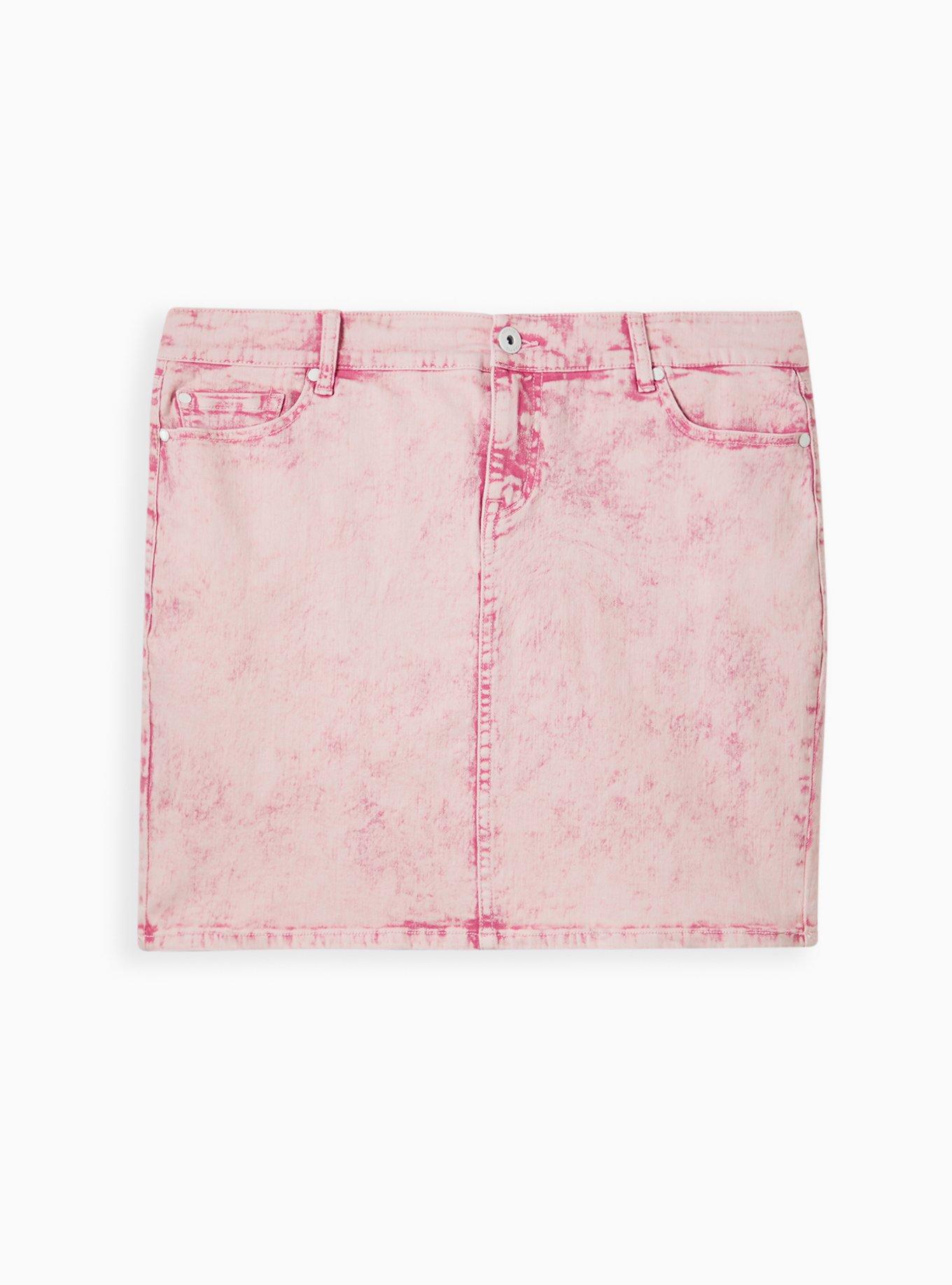 Plus Size Mini Skirt - Denim Pink Wash, , hi-res
