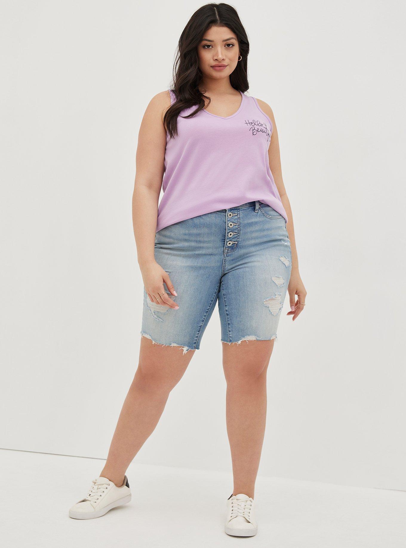 Plus Size Girlfriend Tank - Signature Jersey Beautiful Purple, LILAC, alternate