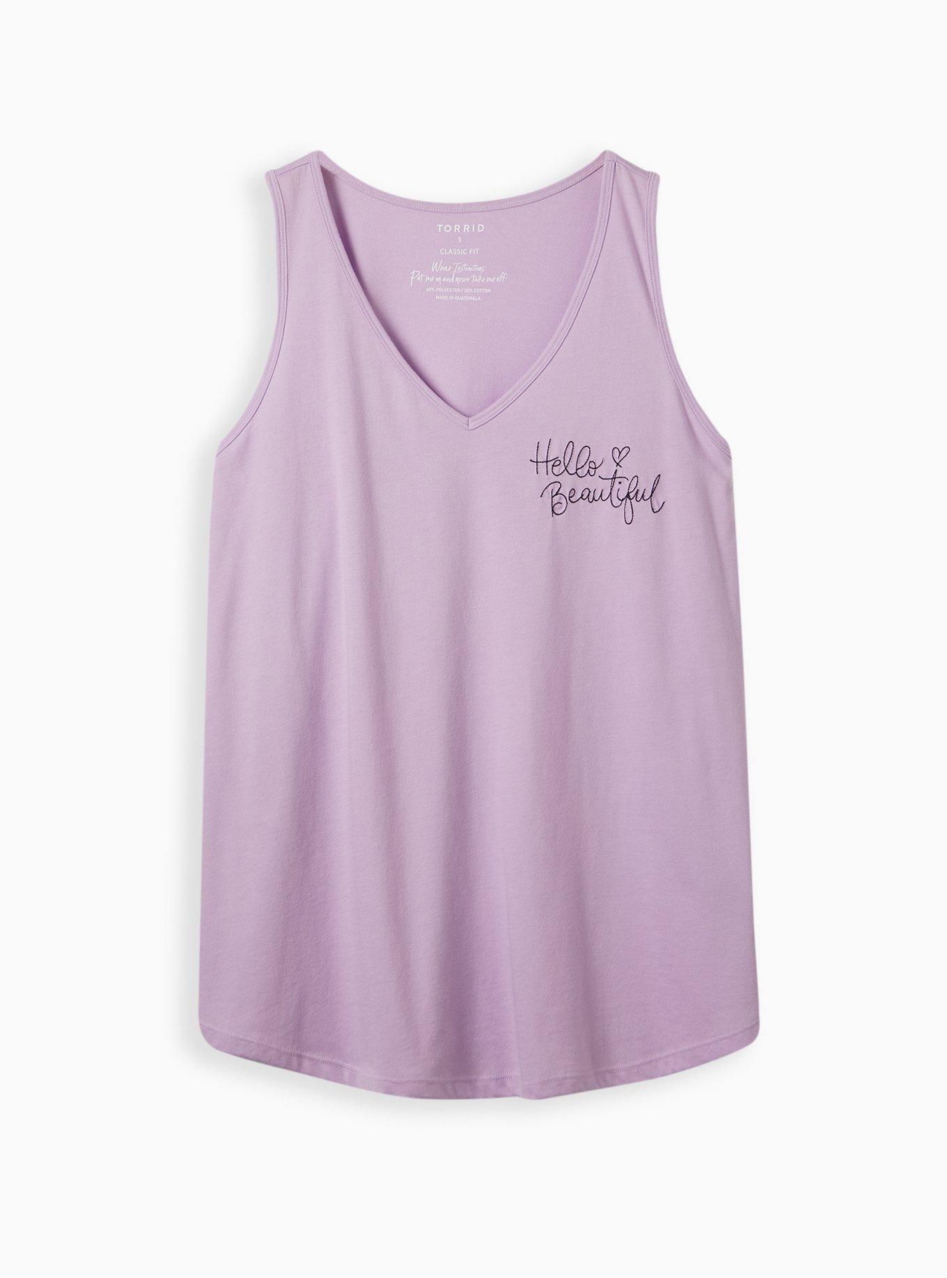 Plus Size Girlfriend Tank - Signature Jersey Beautiful Purple, LILAC, hi-res