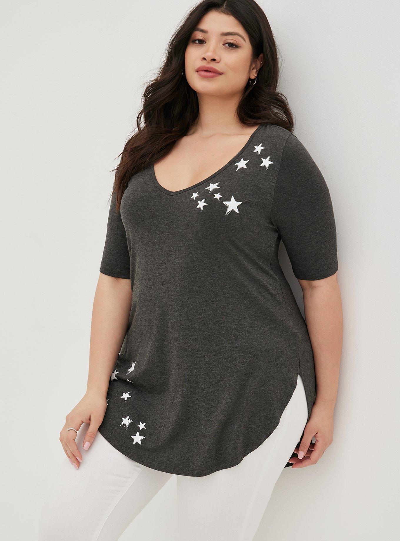 Plus Size - Graphic Favorite Tunic Super Soft V-Neck Tee - Torrid