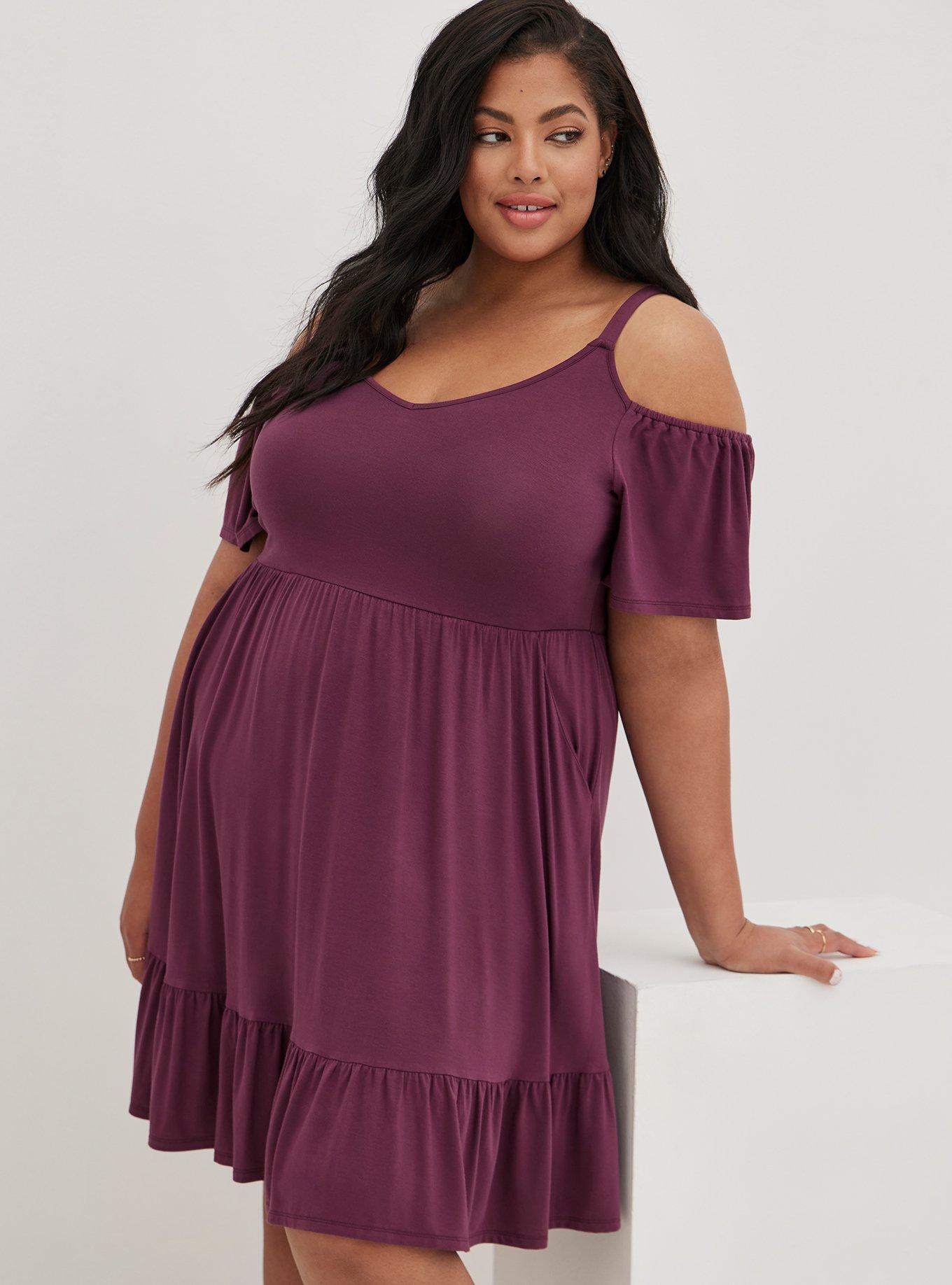 Torrid Adorable Purple Super Soft T Shirt Midi Dress Plus Size 3X, 22/24